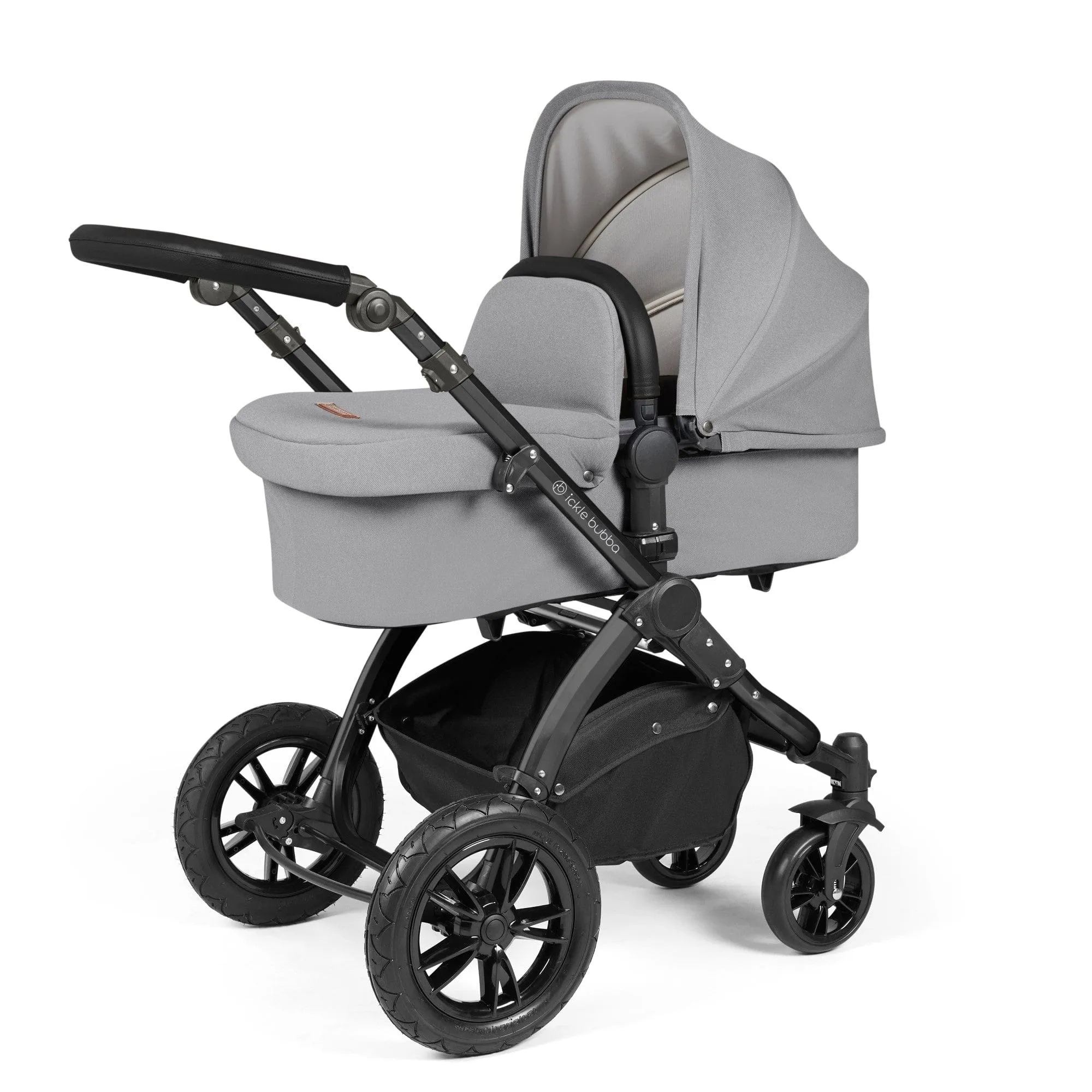 Ickle Bubba Stomp Luxe 3-in-1 Stratus I-Size Travel System - Black / Pearl Grey / Black
