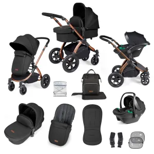 Ickle Bubba Stomp Luxe 3-in-1 Stratus I-Size Travel System - Bronze / Midnight / Black