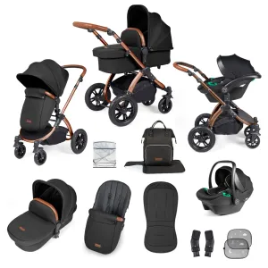 Ickle Bubba Stomp Luxe 3-in-1 Stratus I-Size Travel System - Bronze / Midnight / Tan