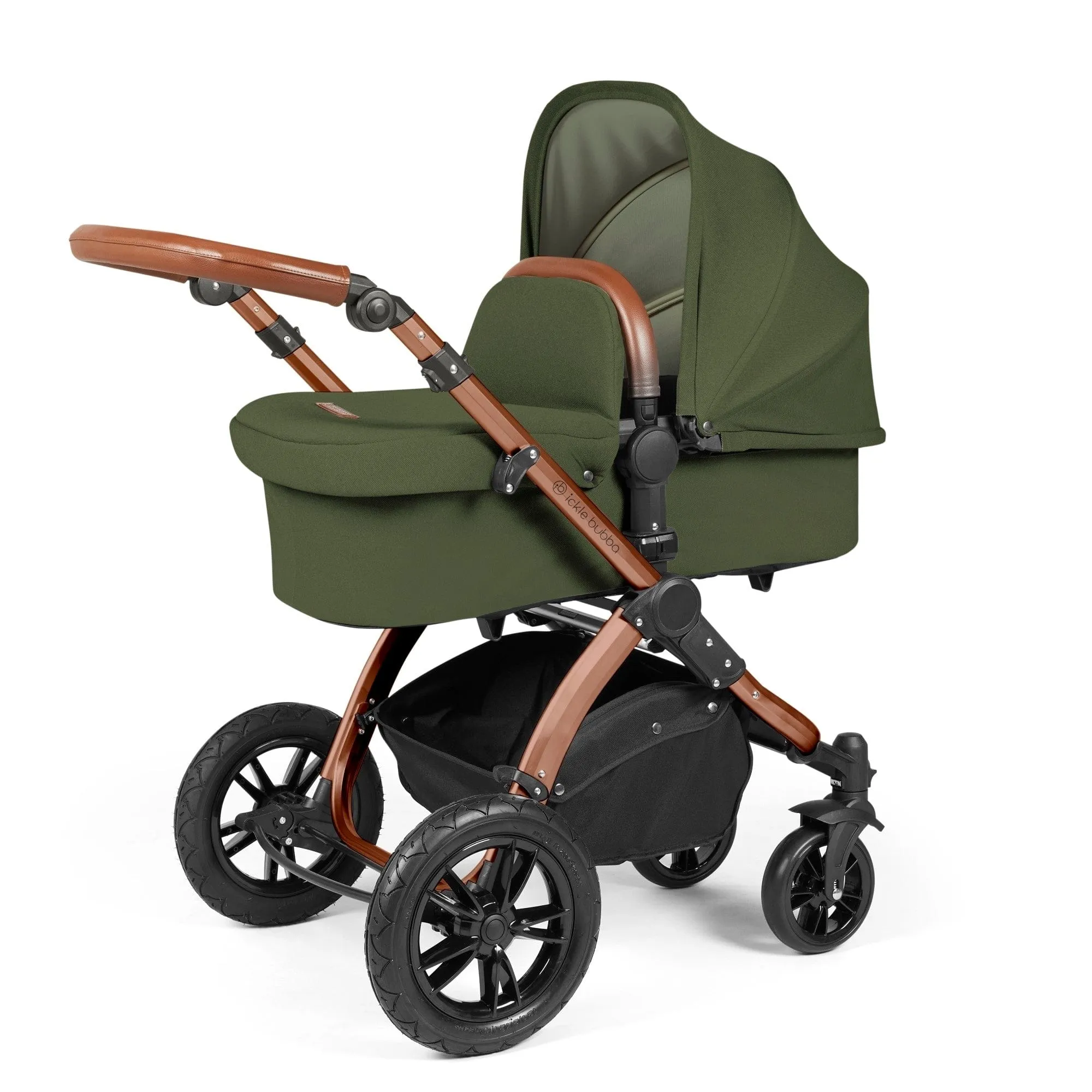 Ickle Bubba Stomp Luxe 3-in-1 Stratus I-Size Travel System - Bronze / Woodland / Tan