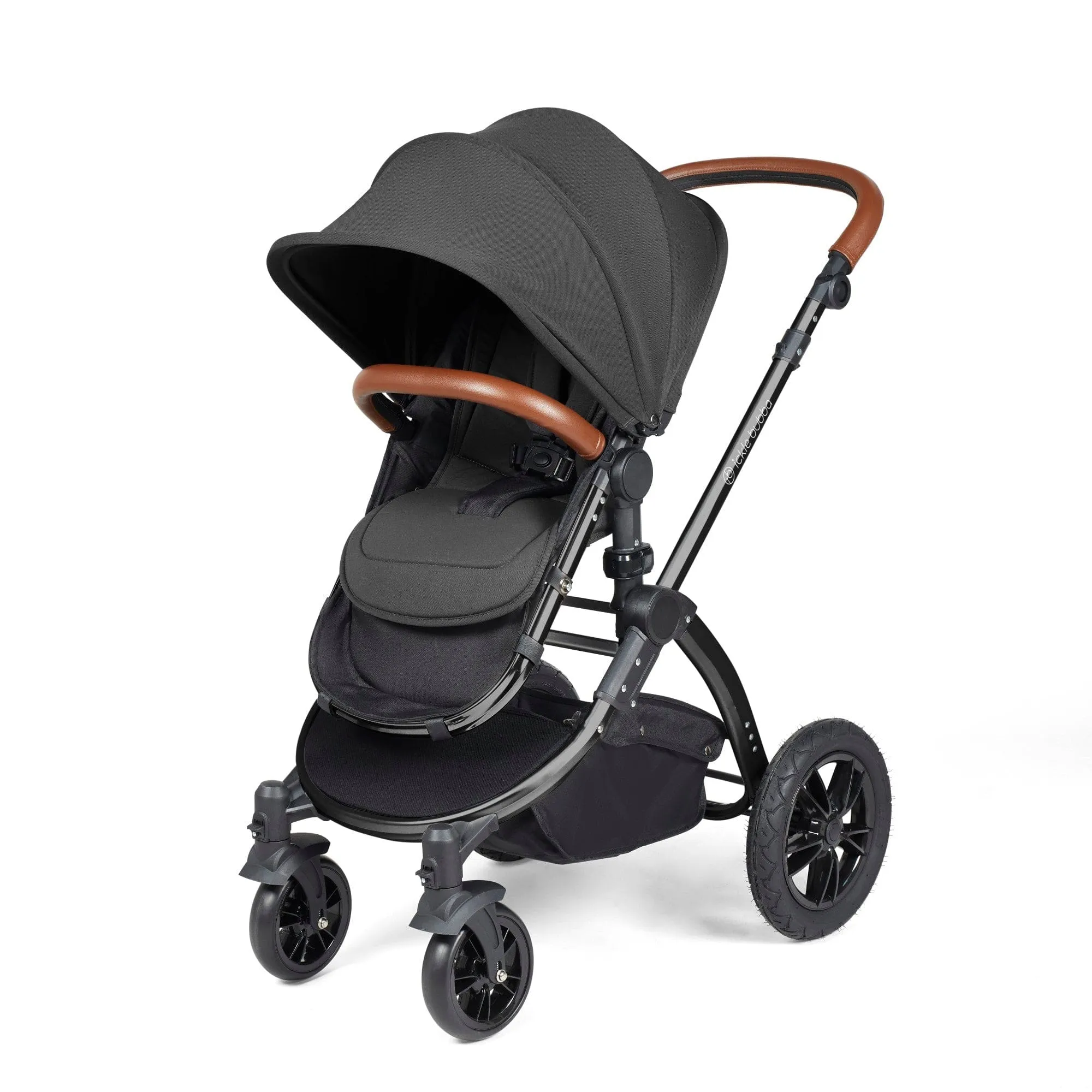 Ickle Bubba Stomp Luxe All-in-One Stratus I-Size Travel System - Black / Charcoal Grey / Tan