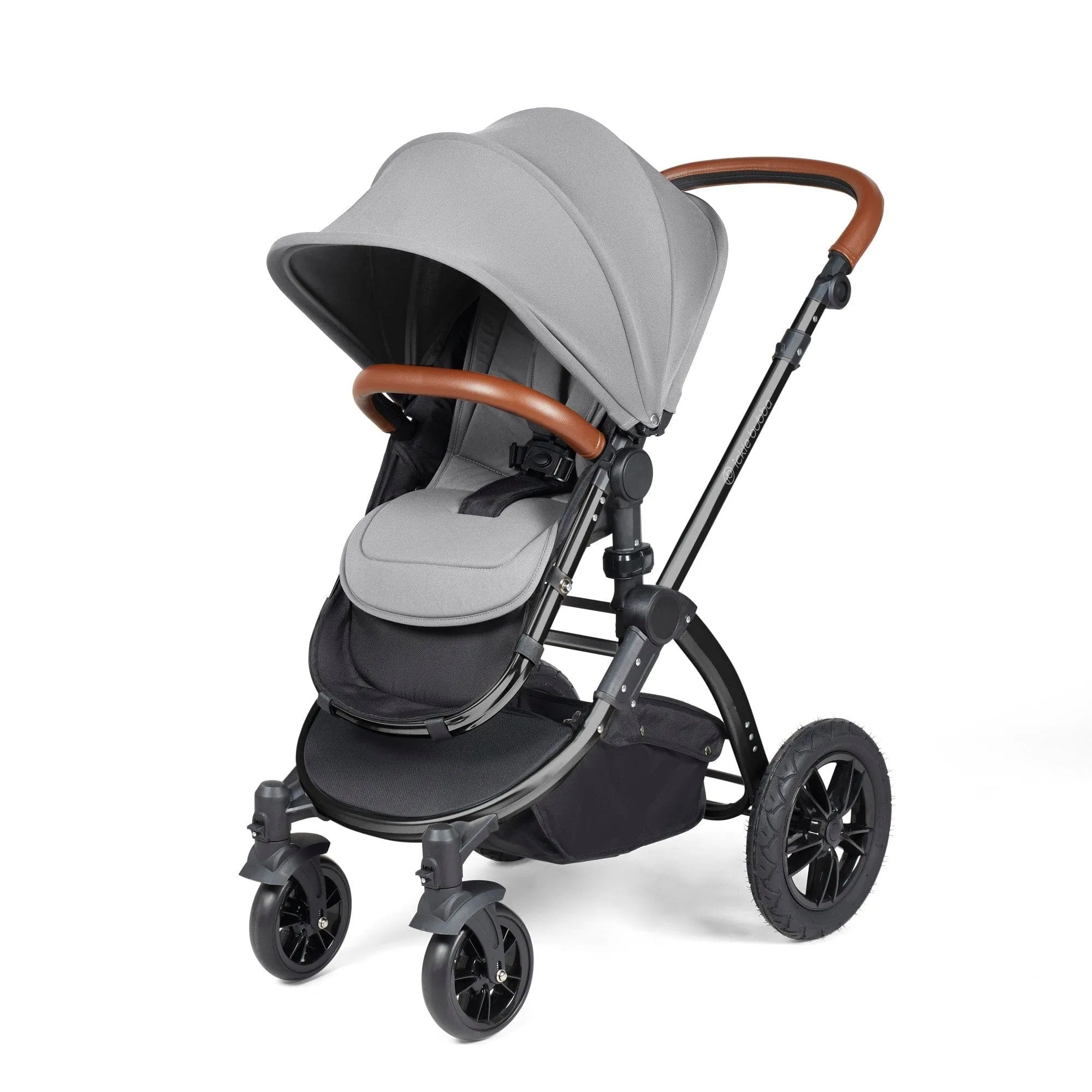 Ickle Bubba Stomp Luxe All-in-One Stratus I-Size Travel System - Black / Pearl Grey / Tan