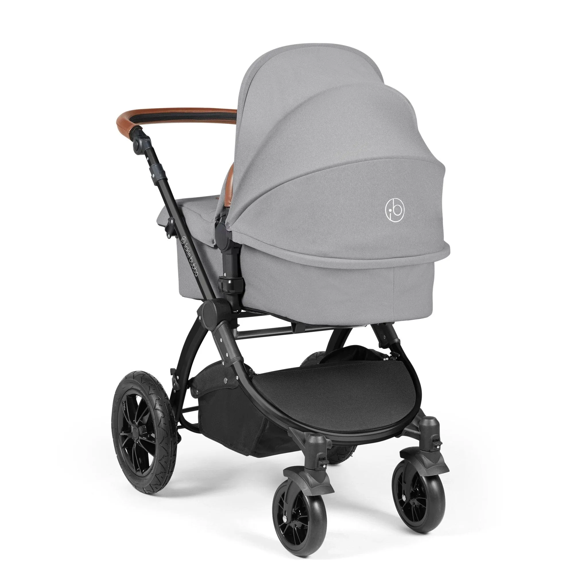 Ickle Bubba Stomp Luxe All-in-One Stratus I-Size Travel System - Black / Pearl Grey / Tan