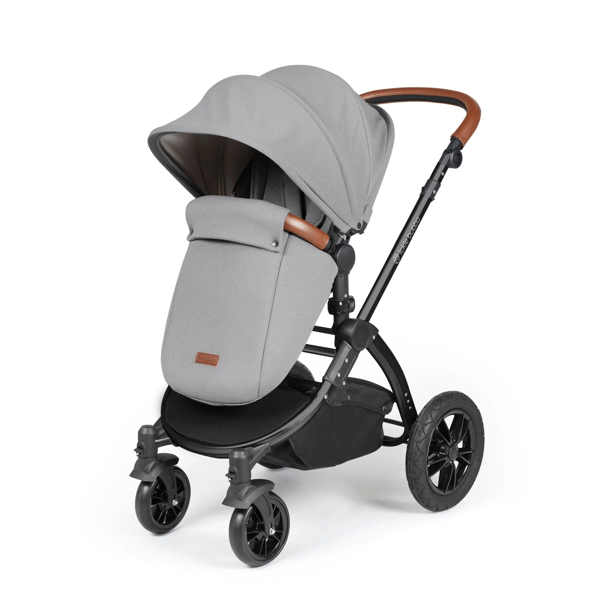 Ickle Bubba Stomp Luxe All-in-One Stratus I-Size Travel System - Black / Pearl Grey / Tan
