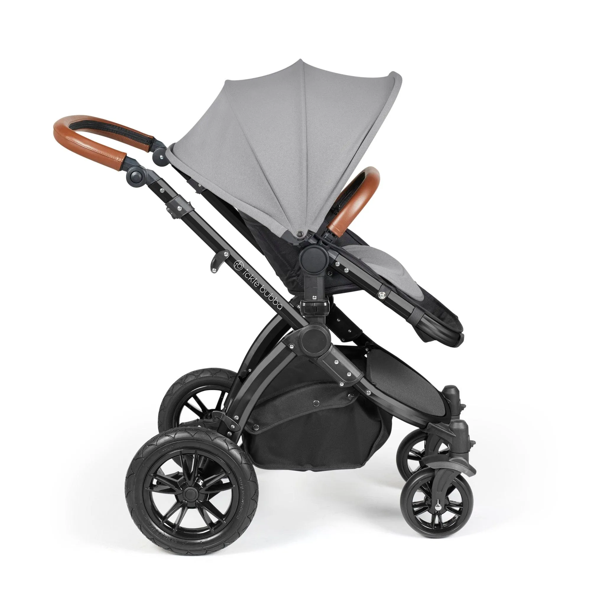 Ickle Bubba Stomp Luxe All-in-One Stratus I-Size Travel System - Black / Pearl Grey / Tan