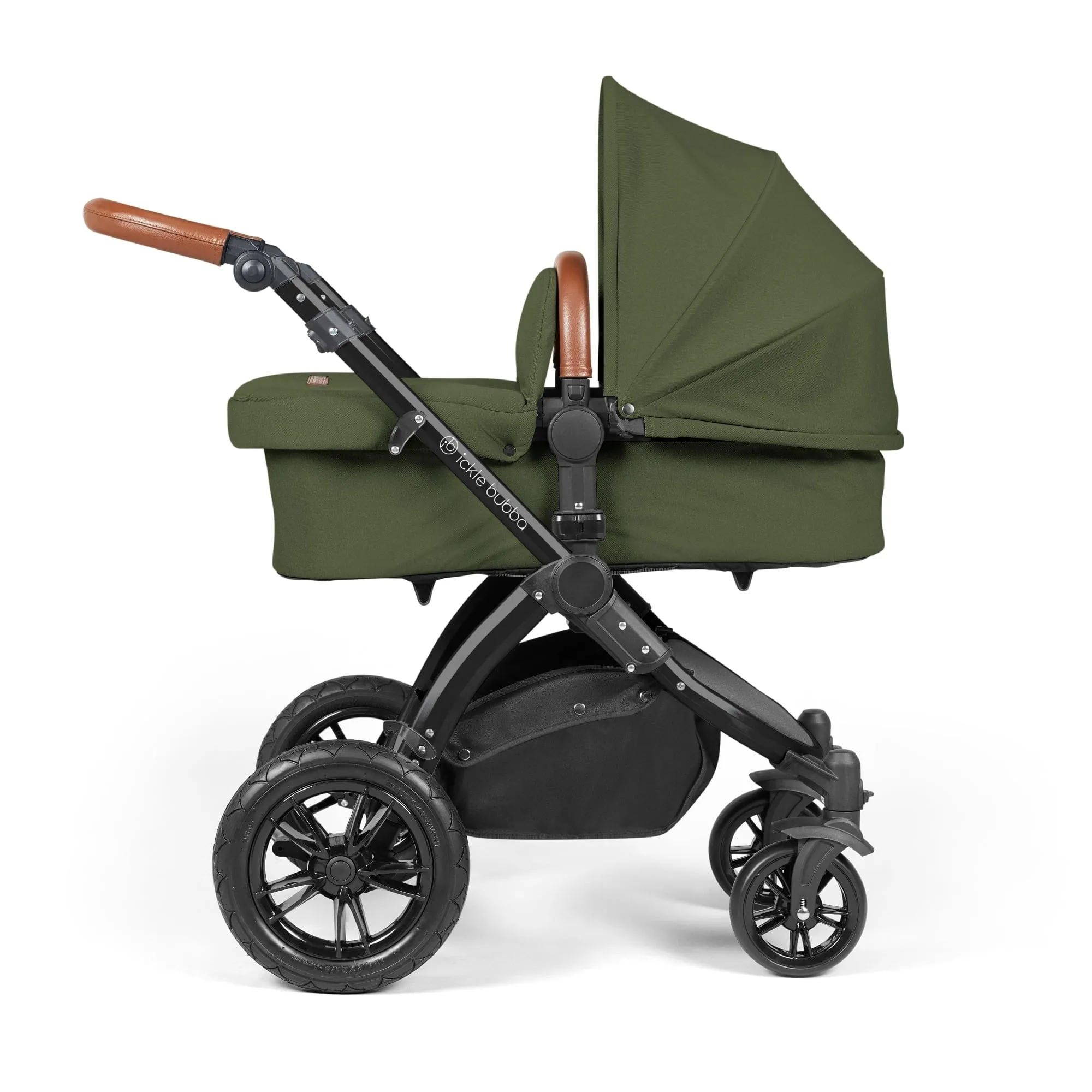 Ickle Bubba Stomp Luxe All-in-One Stratus I-Size Travel System - Black / Woodland / Tan