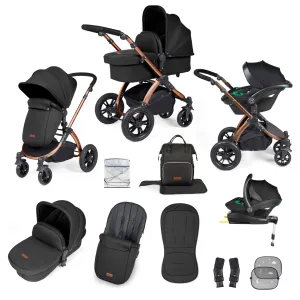 Ickle Bubba Stomp Luxe All-in-One Stratus I-Size Travel System - Bronze / Midnight / Black