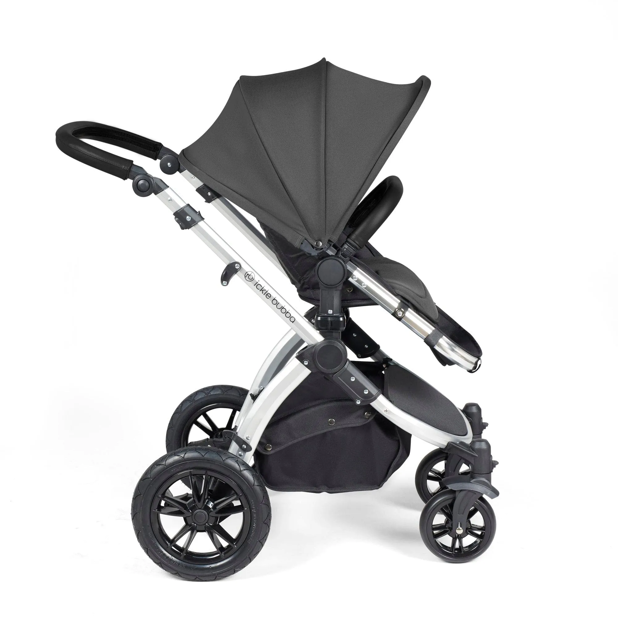 Ickle Bubba Stomp Luxe All-in-One Stratus I-Size Travel System - Silver / Charcoal Grey / Black