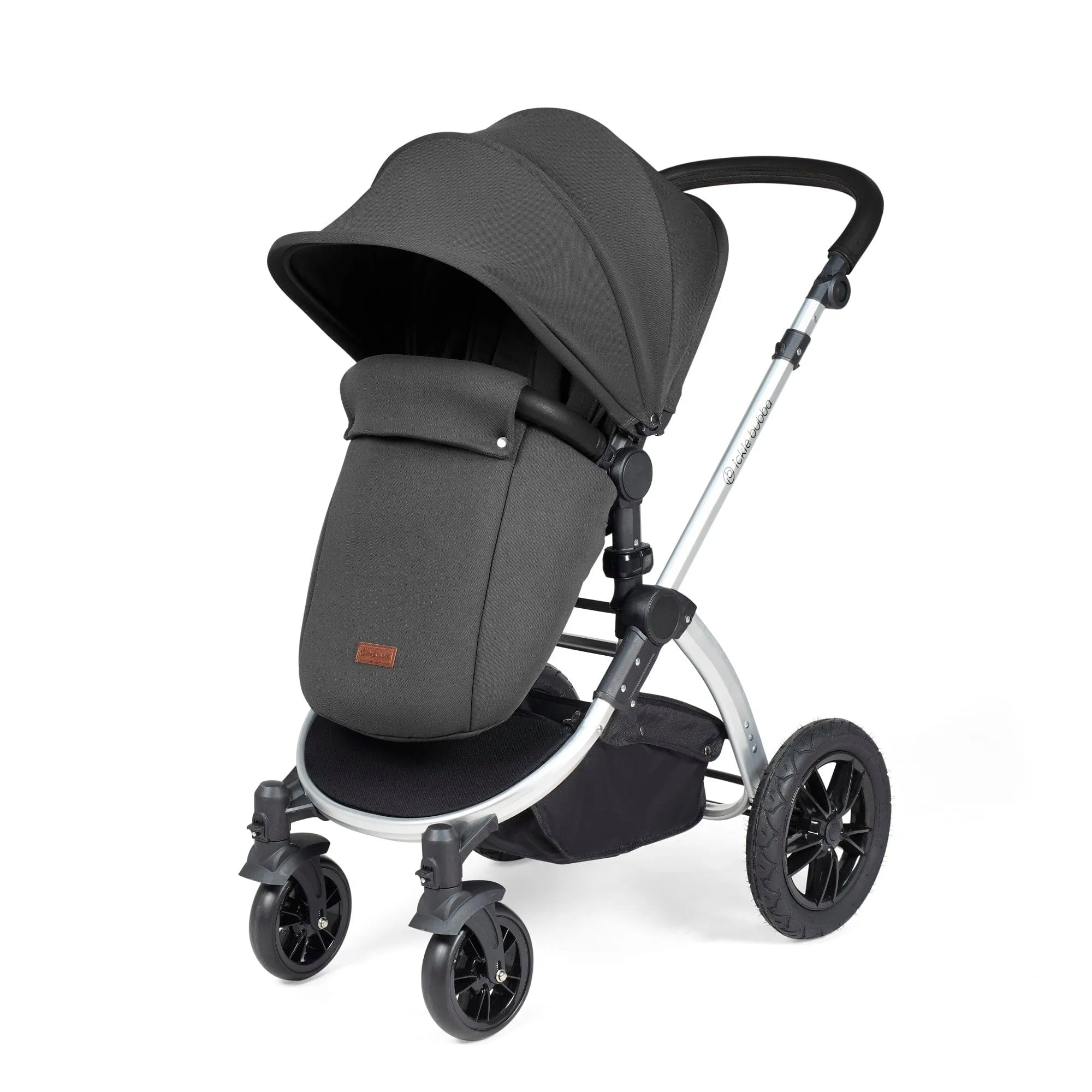 Ickle Bubba Stomp Luxe All-in-One Stratus I-Size Travel System - Silver / Charcoal Grey / Black