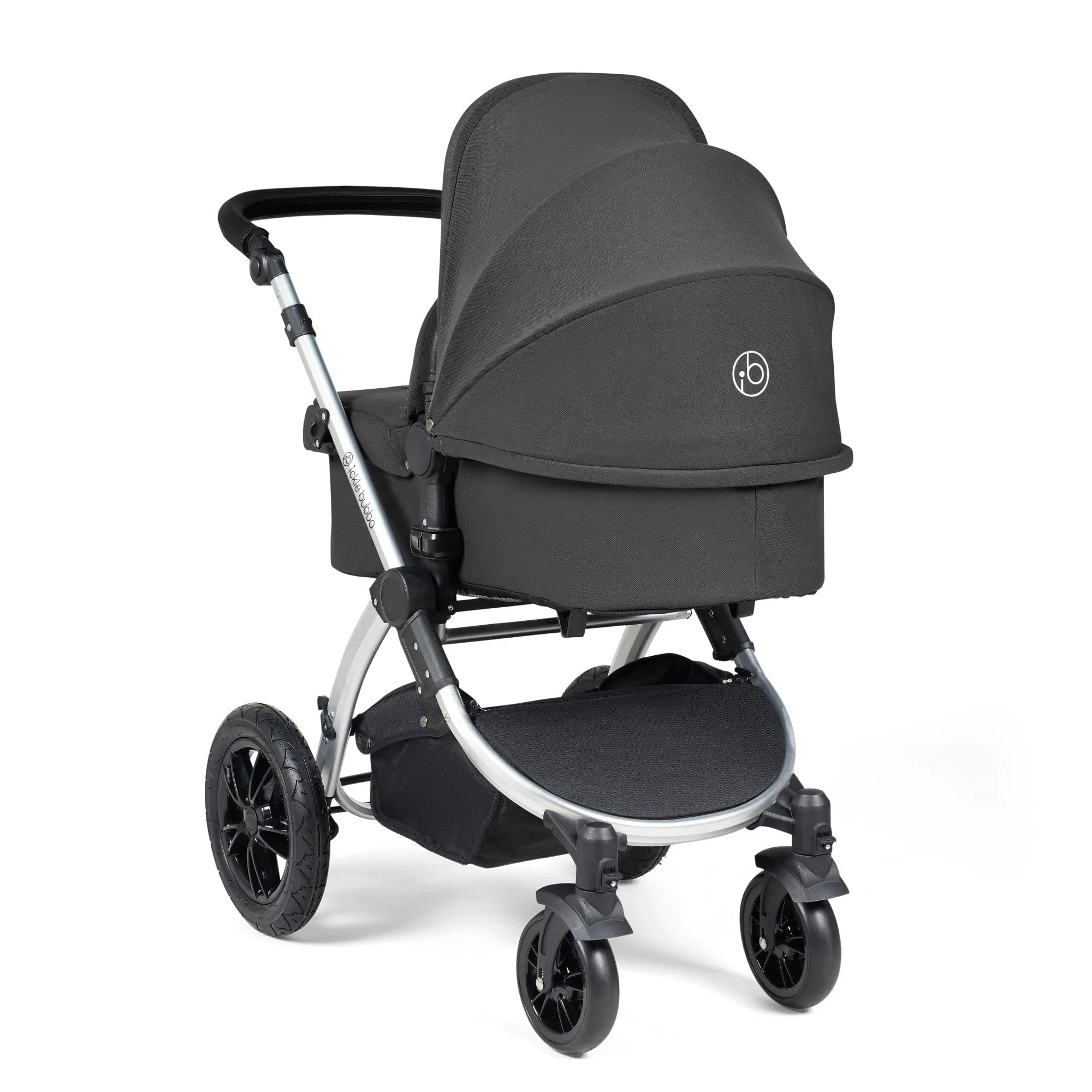 Ickle Bubba Stomp Luxe All-in-One Stratus I-Size Travel System - Silver / Charcoal Grey / Black