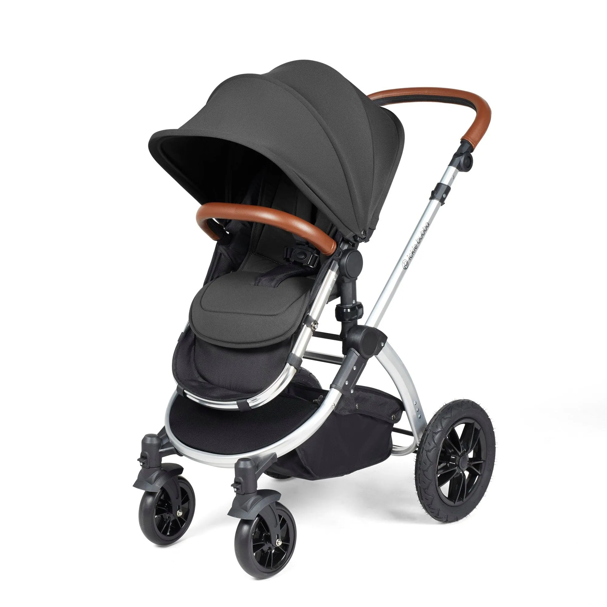 Ickle Bubba Stomp Luxe All-in-One Stratus I-Size Travel System - Silver / Charcoal Grey / Tan