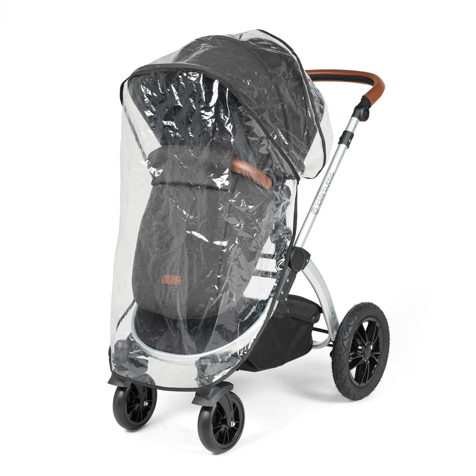 Ickle Bubba Stomp Luxe All-in-One Stratus I-Size Travel System - Silver / Charcoal Grey / Tan