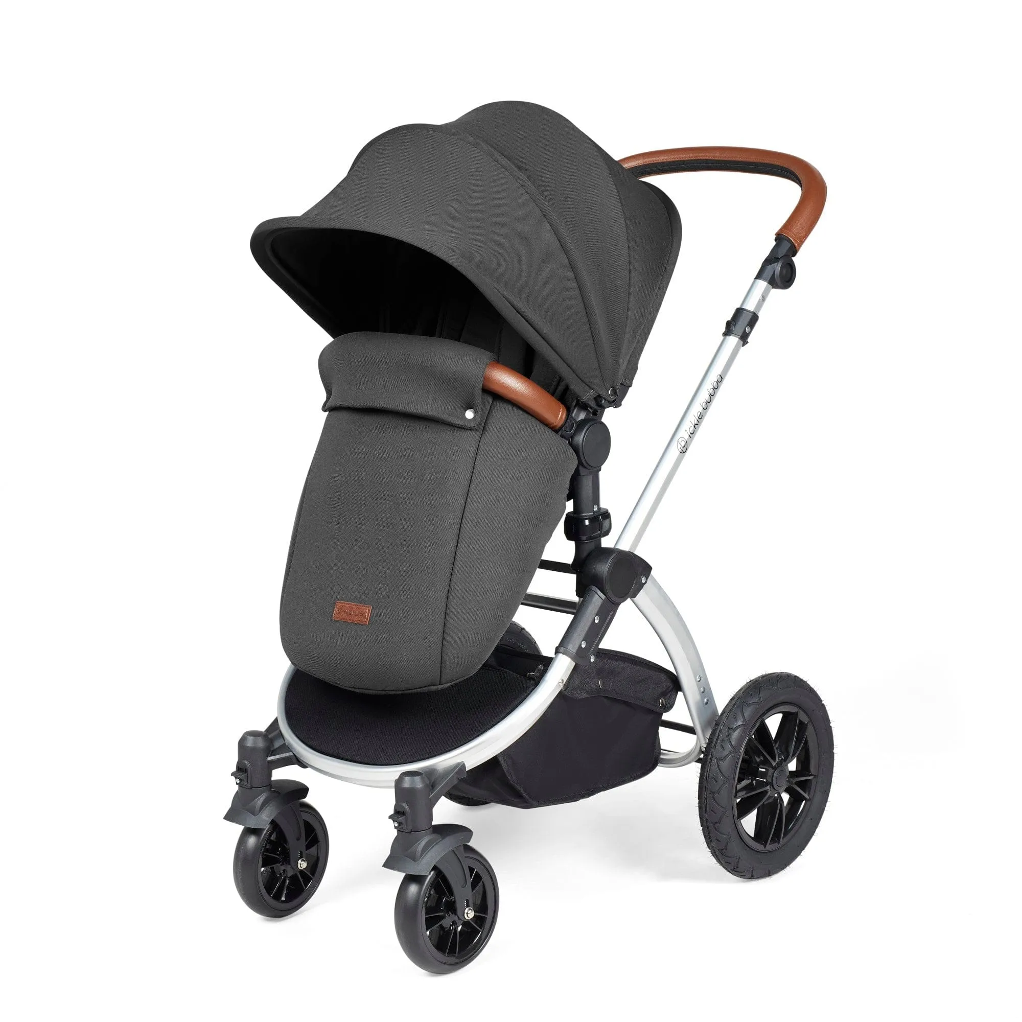 Ickle Bubba Stomp Luxe All-in-One Stratus I-Size Travel System - Silver / Charcoal Grey / Tan