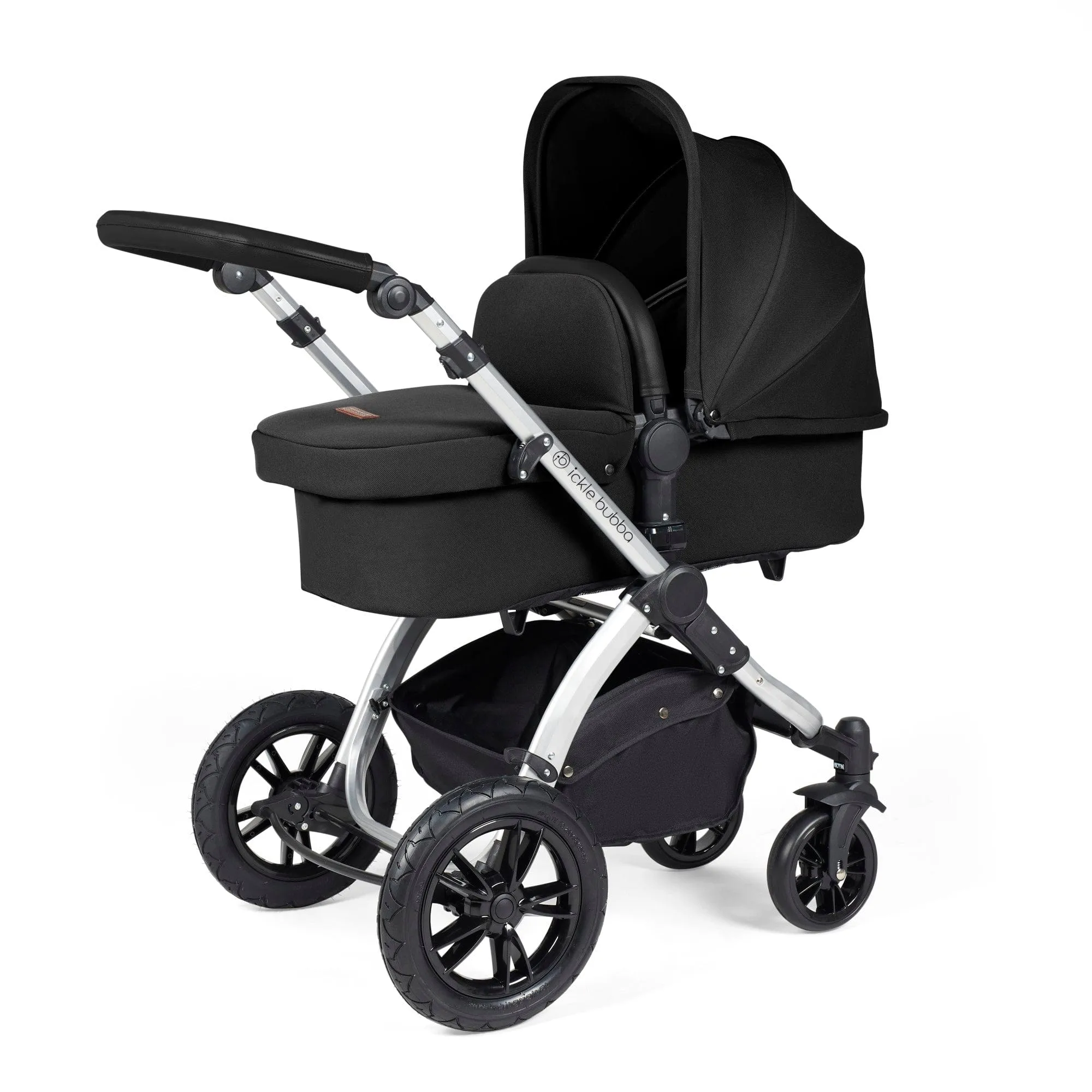 Ickle Bubba Stomp Luxe All-in-One Stratus I-Size Travel System - Silver / Midnight / Black