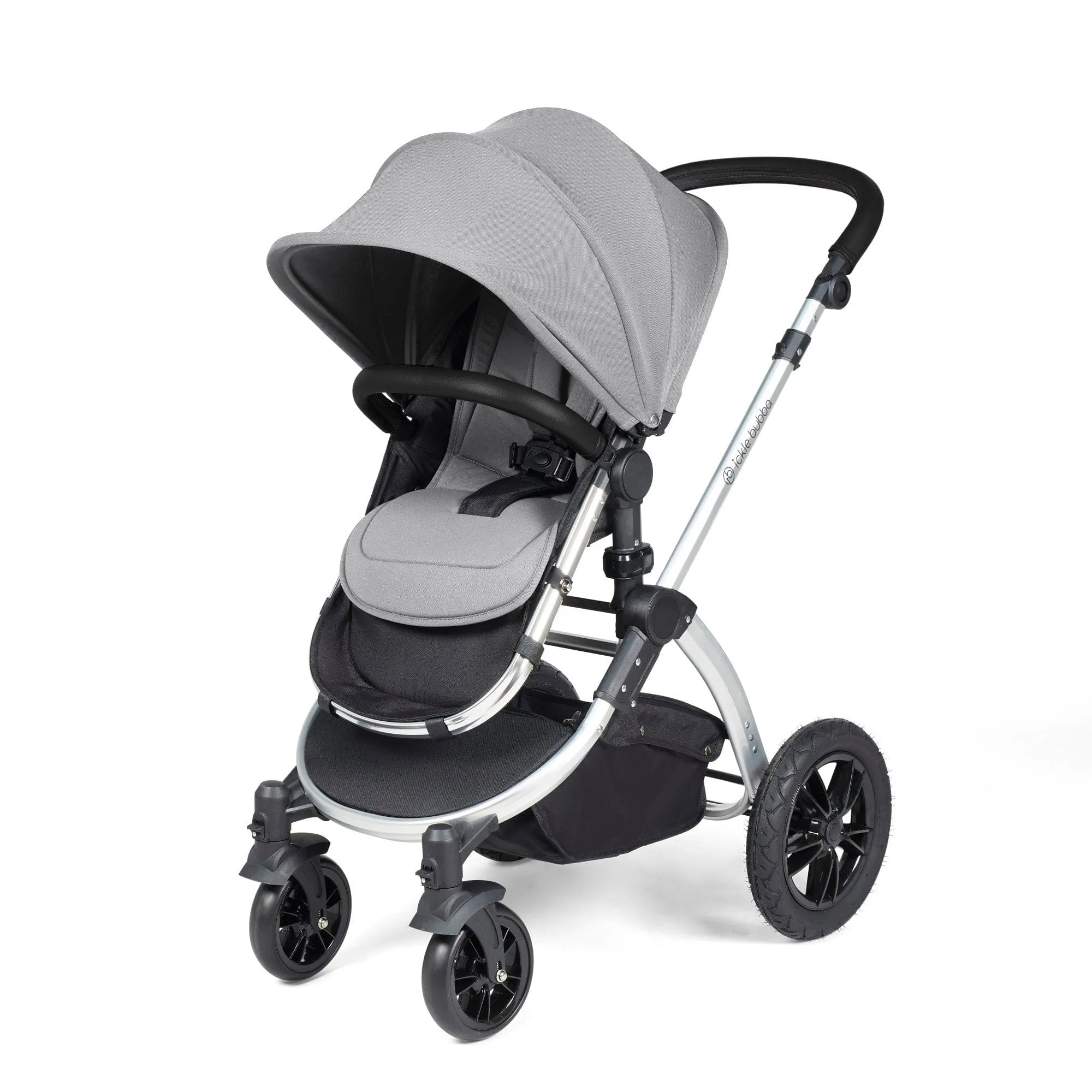 Ickle Bubba Stomp Luxe All-in-One Stratus I-Size Travel System - Silver / Pearl Grey / Black