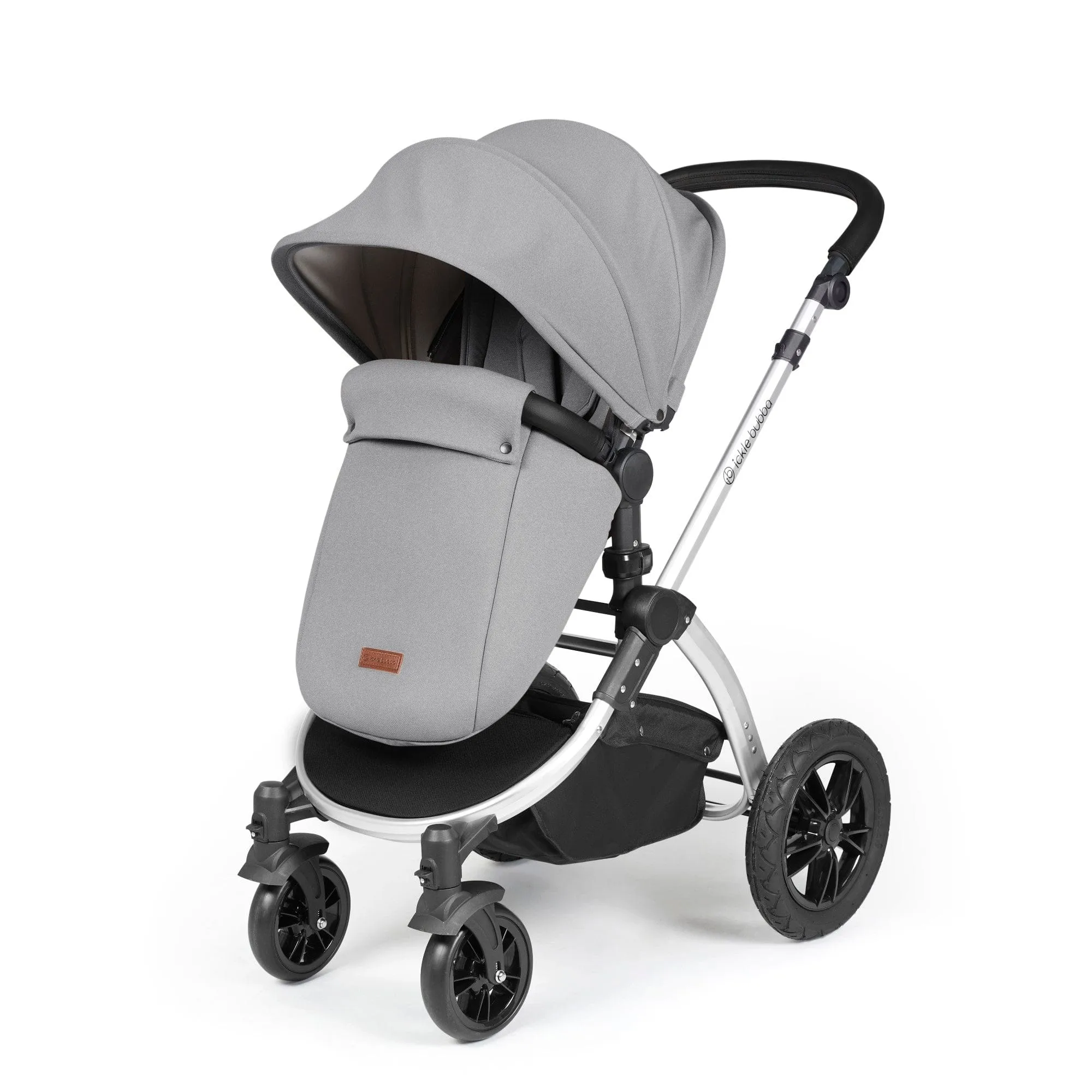 Ickle Bubba Stomp Luxe All-in-One Stratus I-Size Travel System - Silver / Pearl Grey / Black