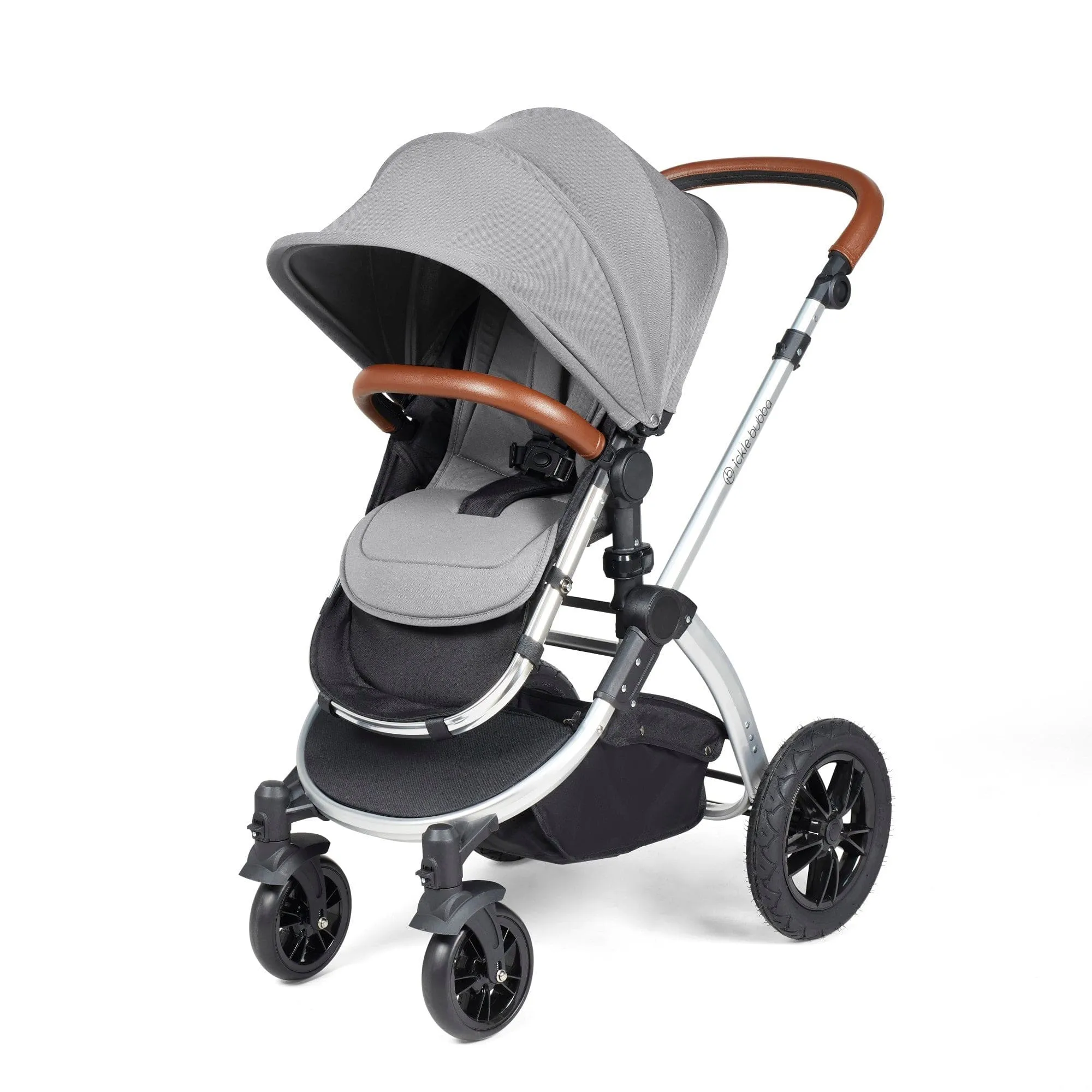 Ickle Bubba Stomp Luxe All-in-One Stratus I-Size Travel System - Silver / Pearl Grey / Tan