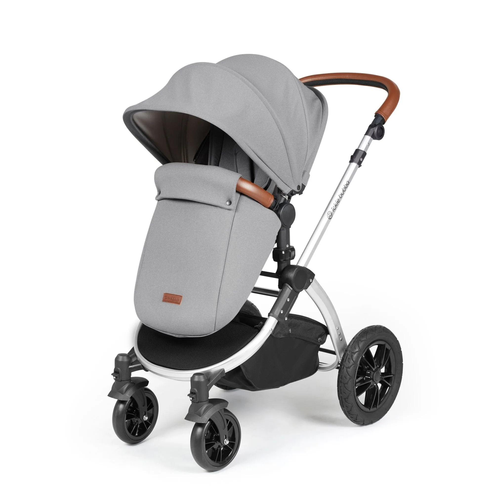 Ickle Bubba Stomp Luxe All-in-One Stratus I-Size Travel System - Silver / Pearl Grey / Tan