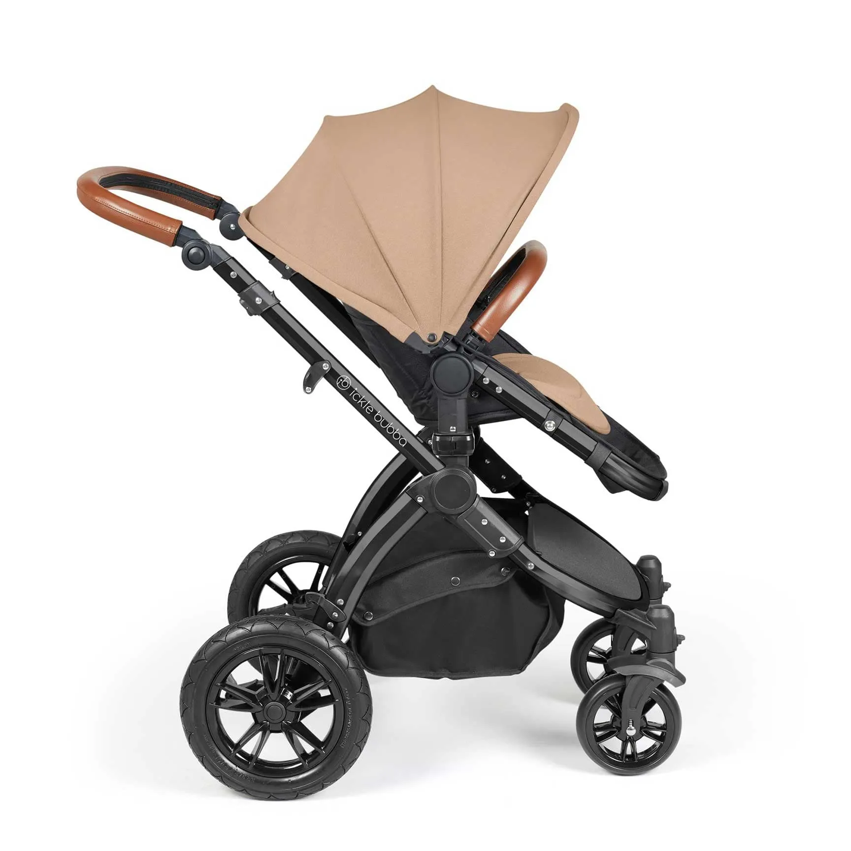 Ickle Bubba Stomp Luxe All-in-One Travel System with Isofix Base - Black/Desert/Tan