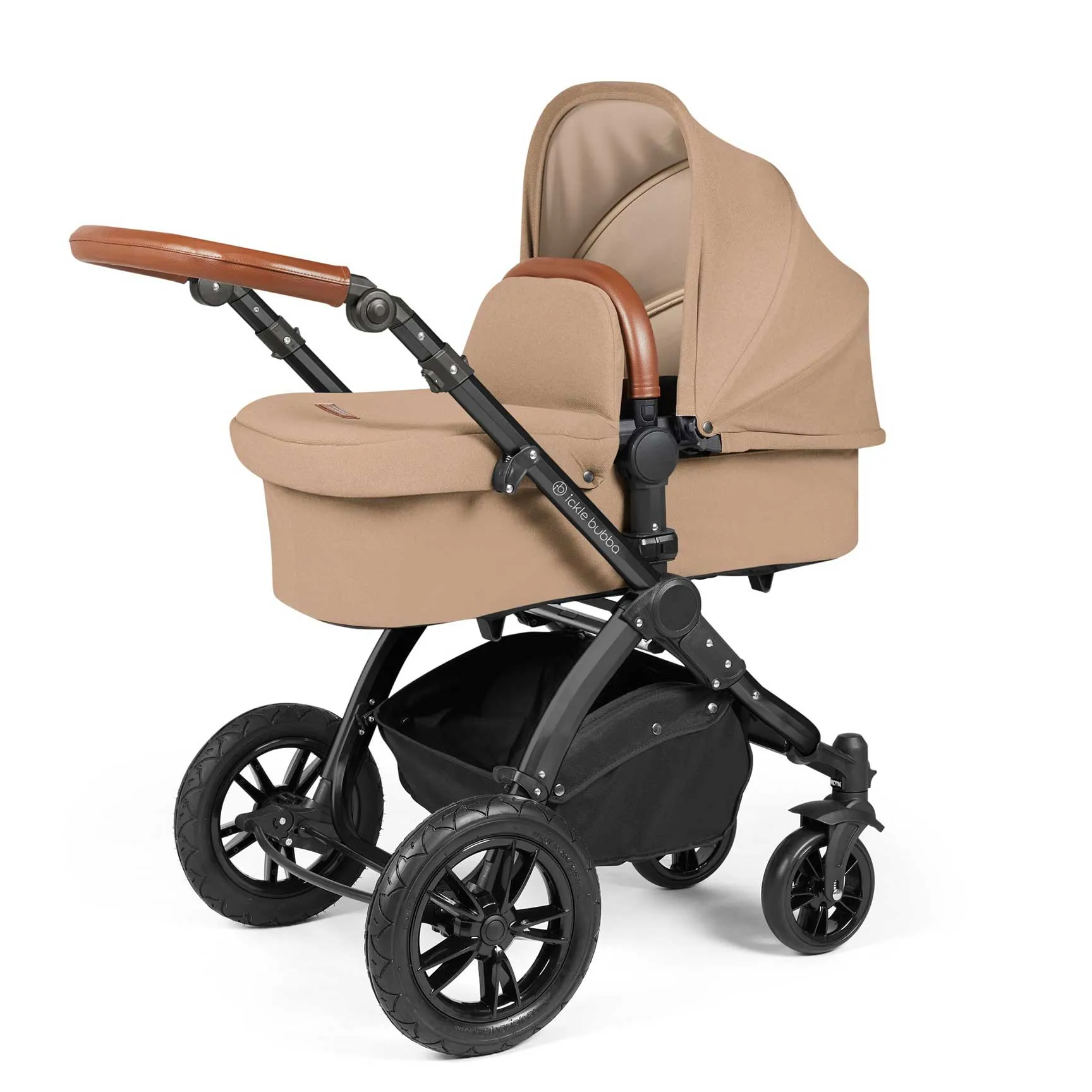 Ickle Bubba Stomp Luxe All-in-One Travel System with Isofix Base - Black/Desert/Tan