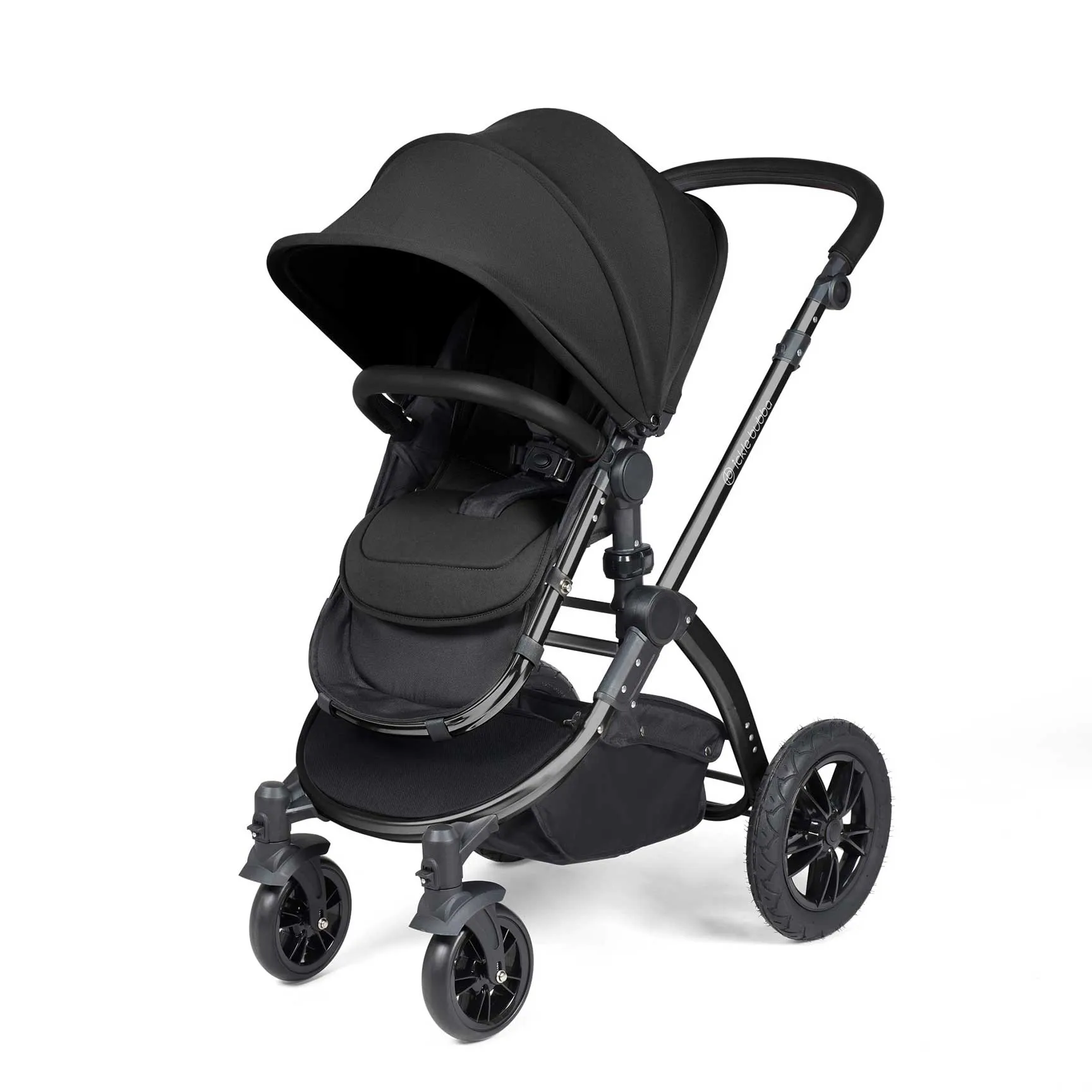 Ickle Bubba Stomp Luxe All-in-One Travel System with Isofix Base - Black/Midnight/Black