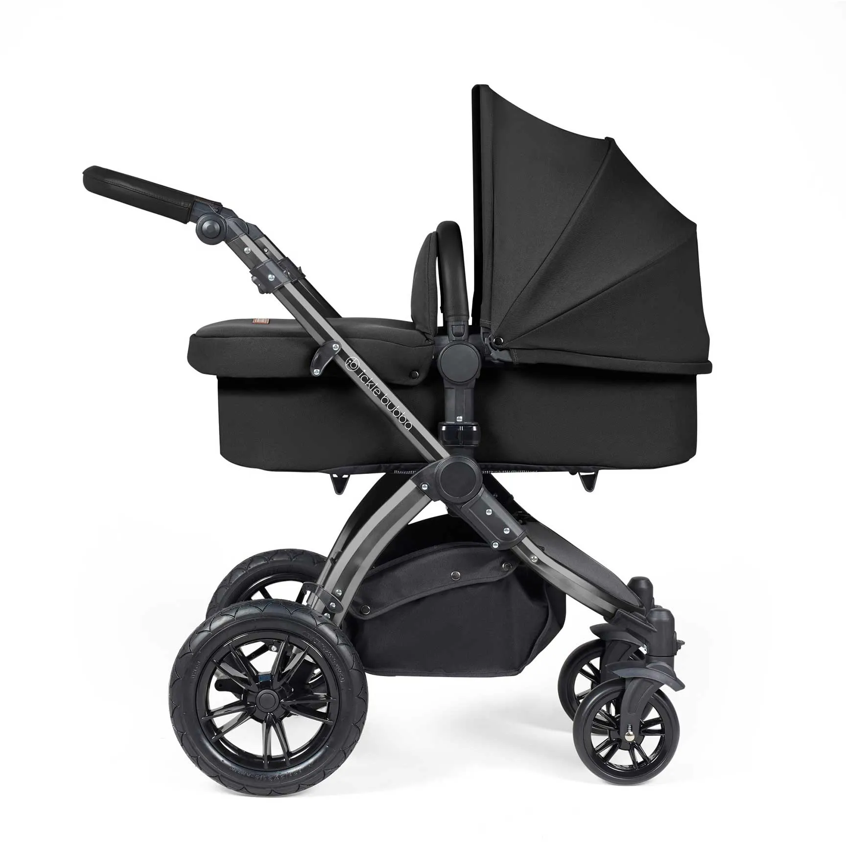 Ickle Bubba Stomp Luxe All-in-One Travel System with Isofix Base - Black/Midnight/Black