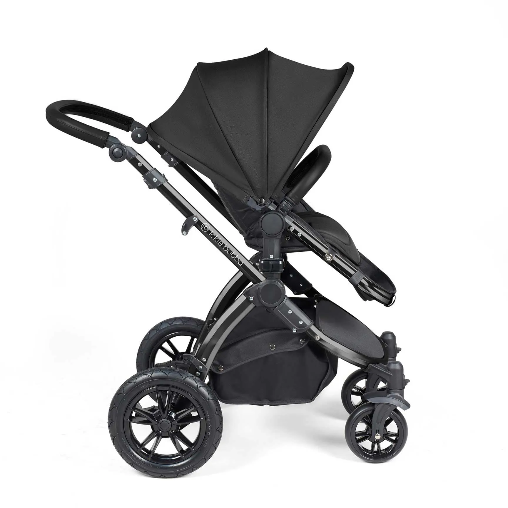 Ickle Bubba Stomp Luxe All-in-One Travel System with Isofix Base - Black/Midnight/Black