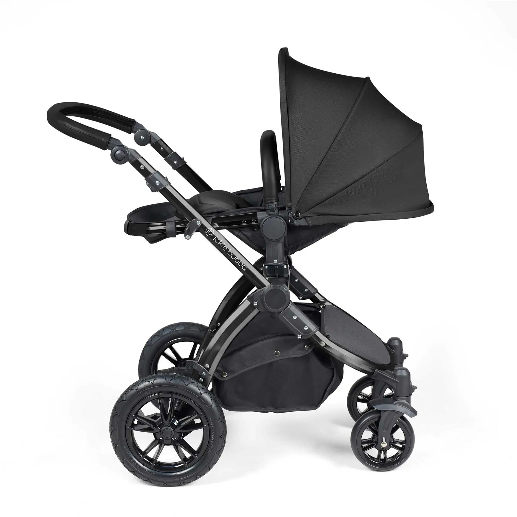 Ickle Bubba Stomp Luxe All-in-One Travel System with Isofix Base - Black/Midnight/Black