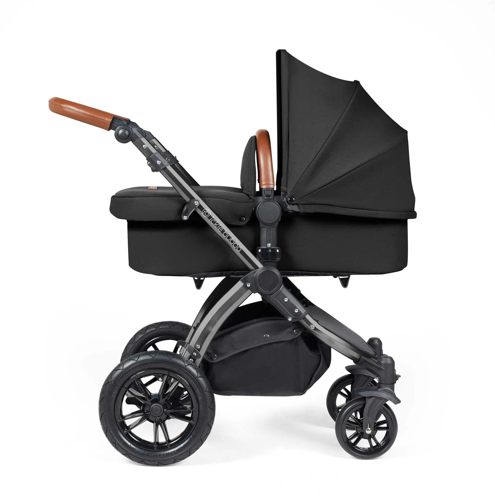 Ickle Bubba Stomp Luxe All-in-One Travel System with Isofix Base - Black/Midnight/Tan