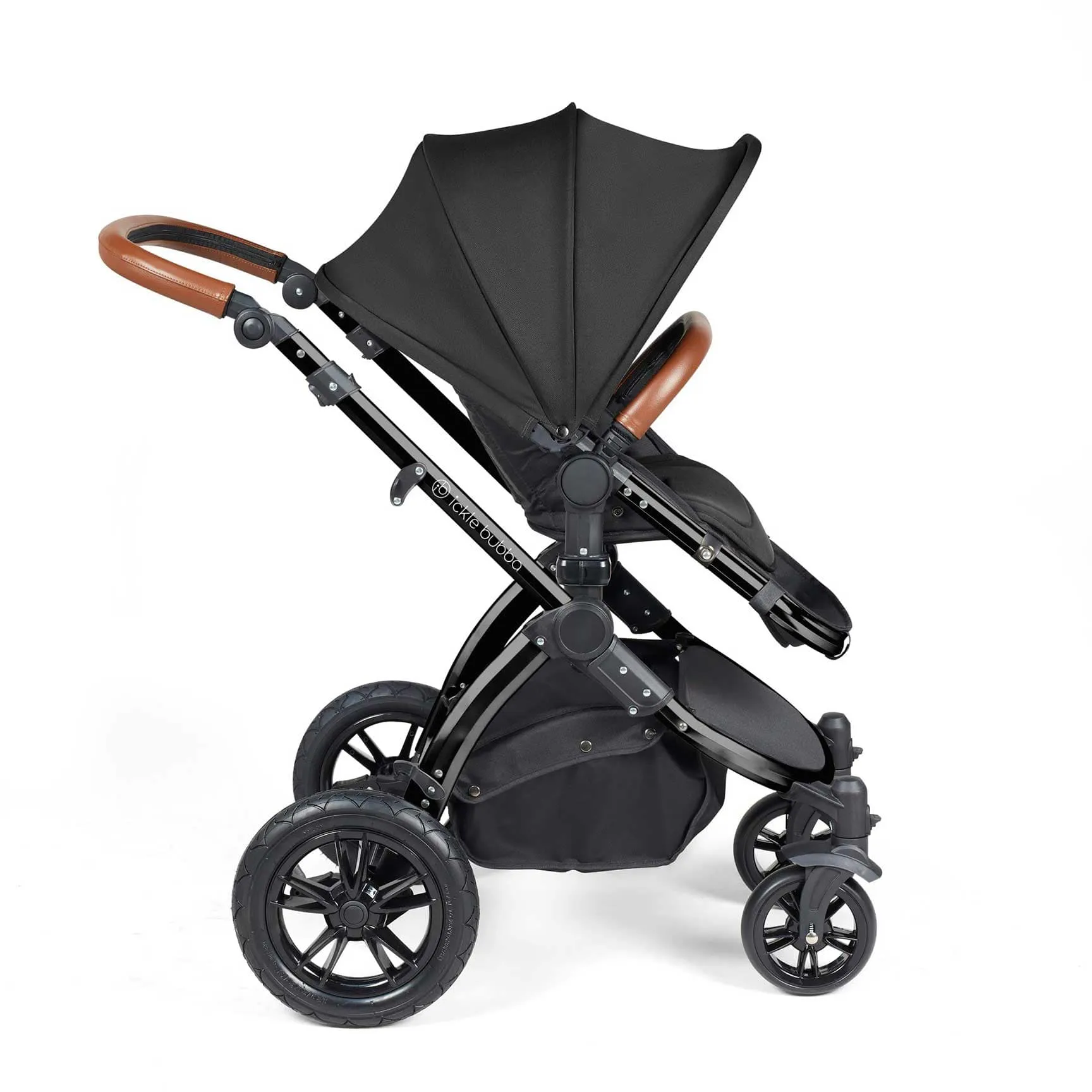 Ickle Bubba Stomp Luxe All-in-One Travel System with Isofix Base - Black/Midnight/Tan