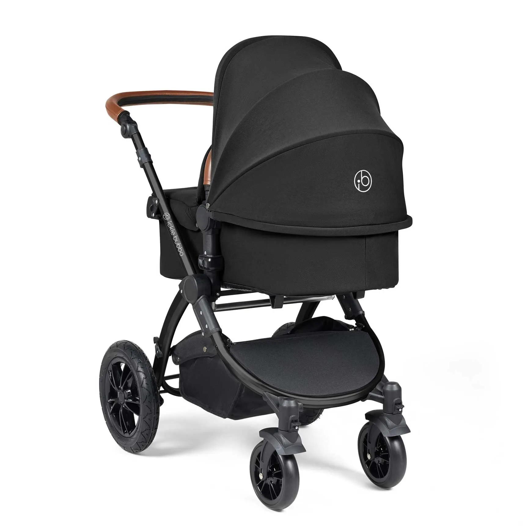 Ickle Bubba Stomp Luxe All-in-One Travel System with Isofix Base - Black/Midnight/Tan