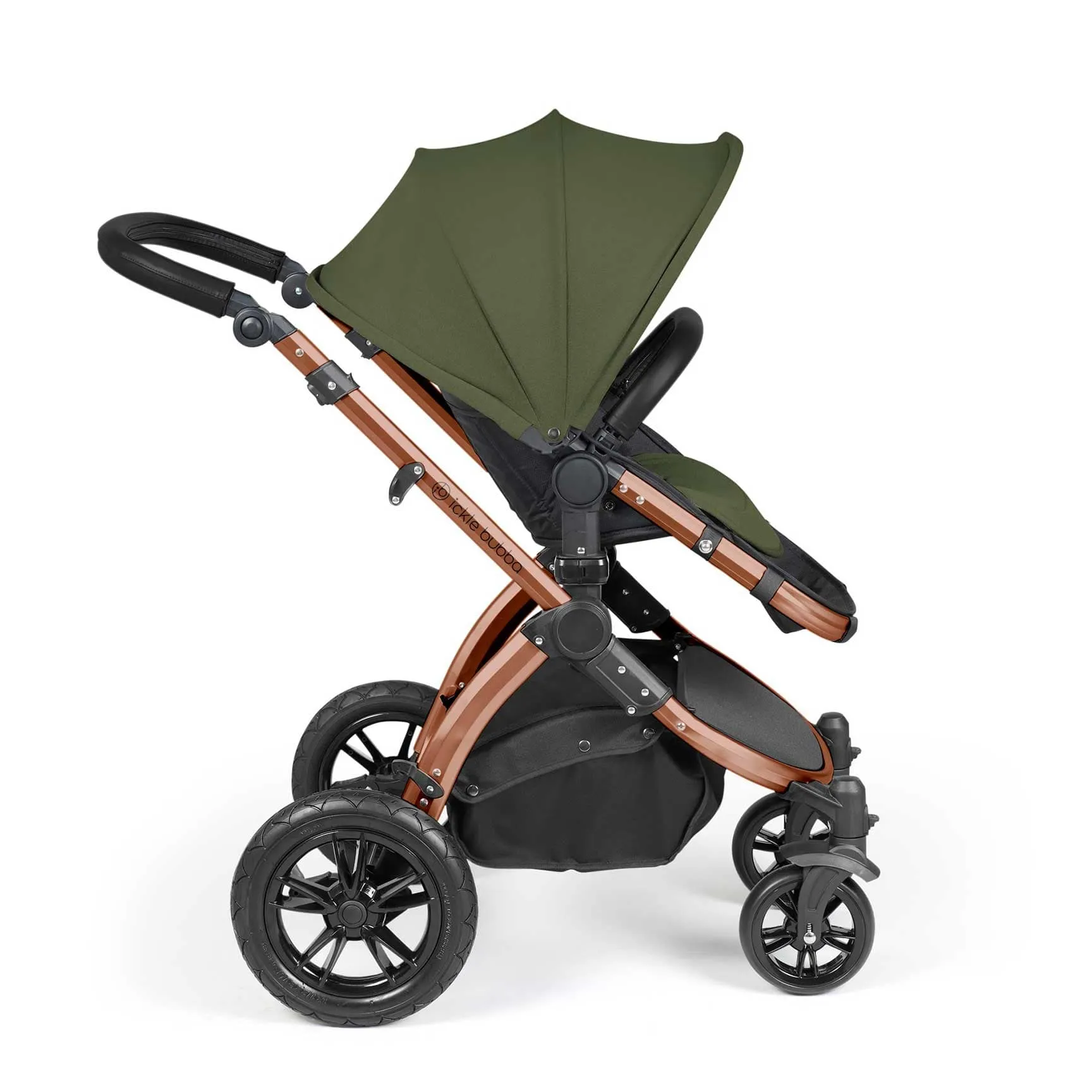 Ickle Bubba Stomp Luxe All-in-One Travel System with Isofix Base - Black/Woodland/Black