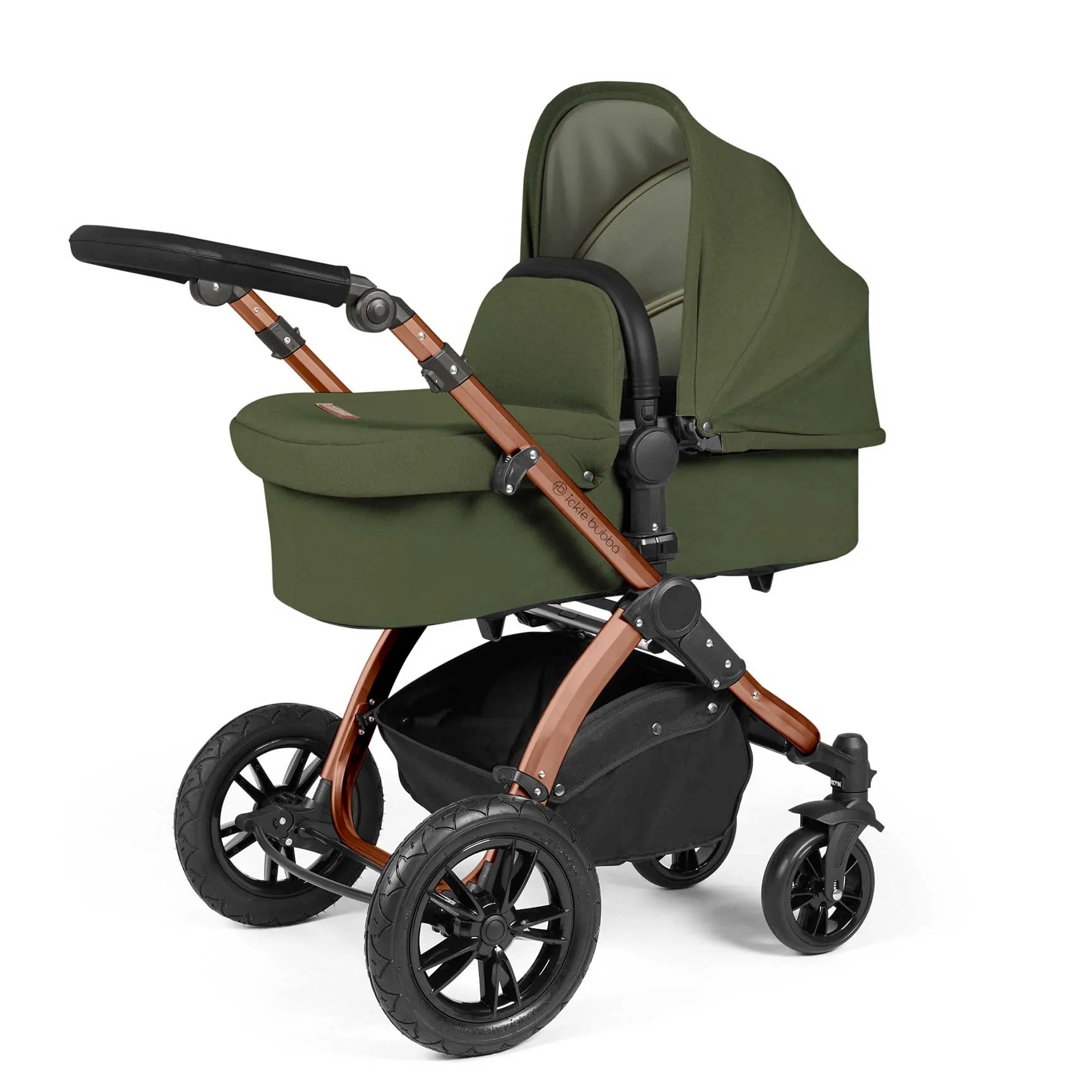 Ickle Bubba Stomp Luxe All-in-One Travel System with Isofix Base - Black/Woodland/Black