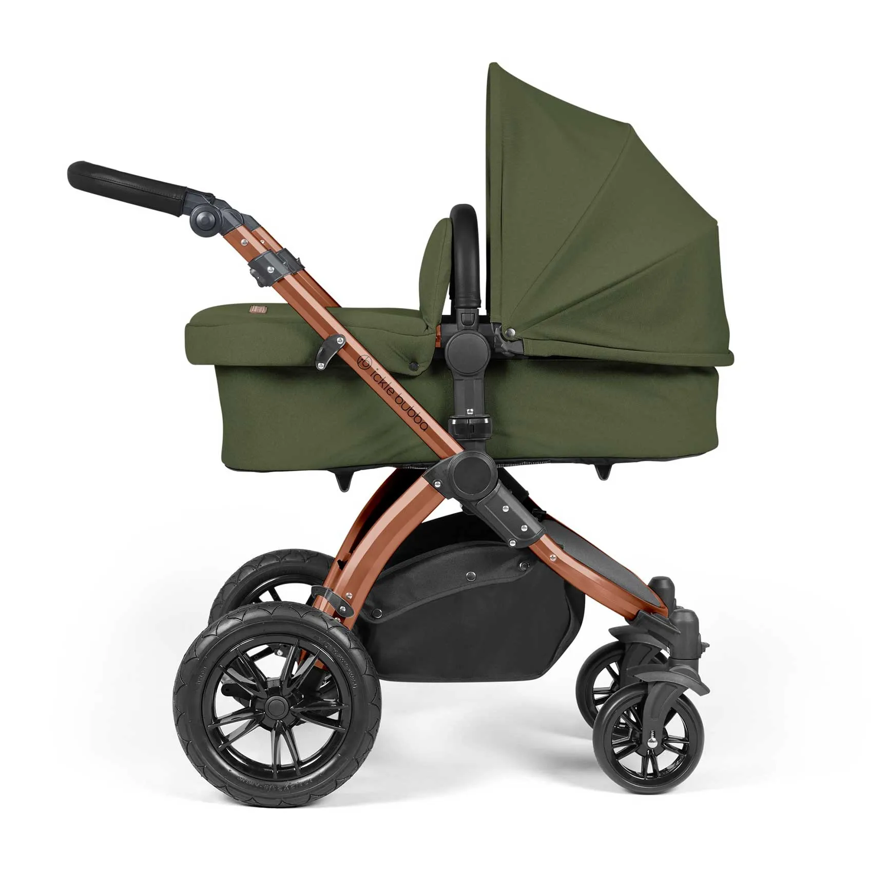 Ickle Bubba Stomp Luxe All-in-One Travel System with Isofix Base - Black/Woodland/Black