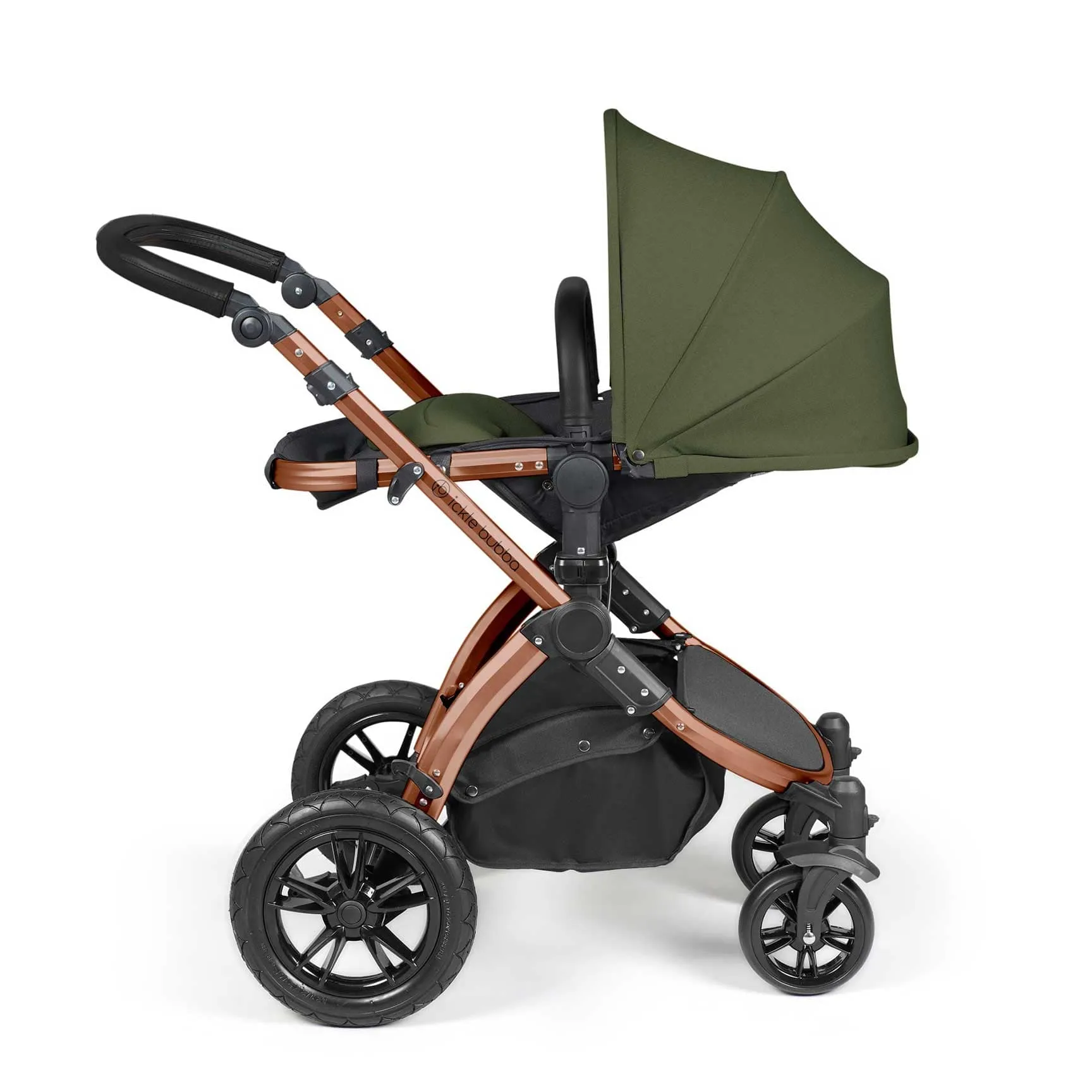 Ickle Bubba Stomp Luxe All-in-One Travel System with Isofix Base - Black/Woodland/Black