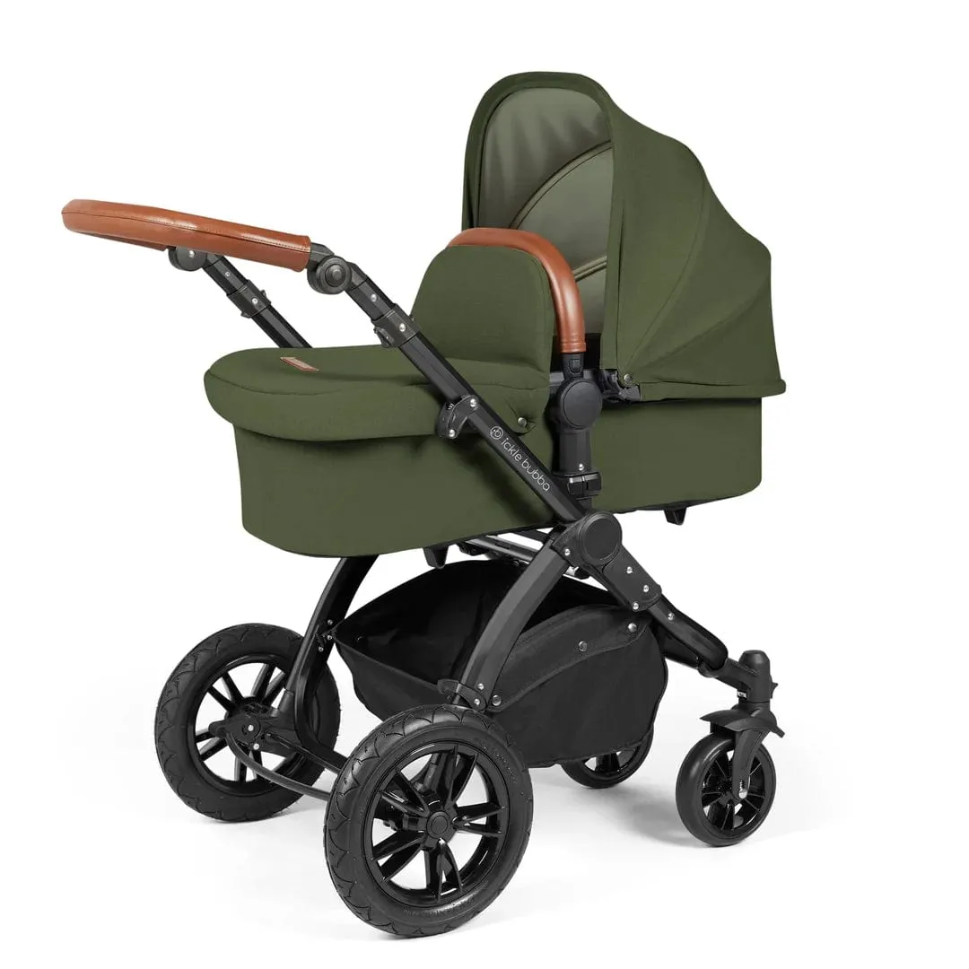 Ickle Bubba Stomp Luxe All-in-One Travel System with Isofix Base - Black/Woodland/Tan