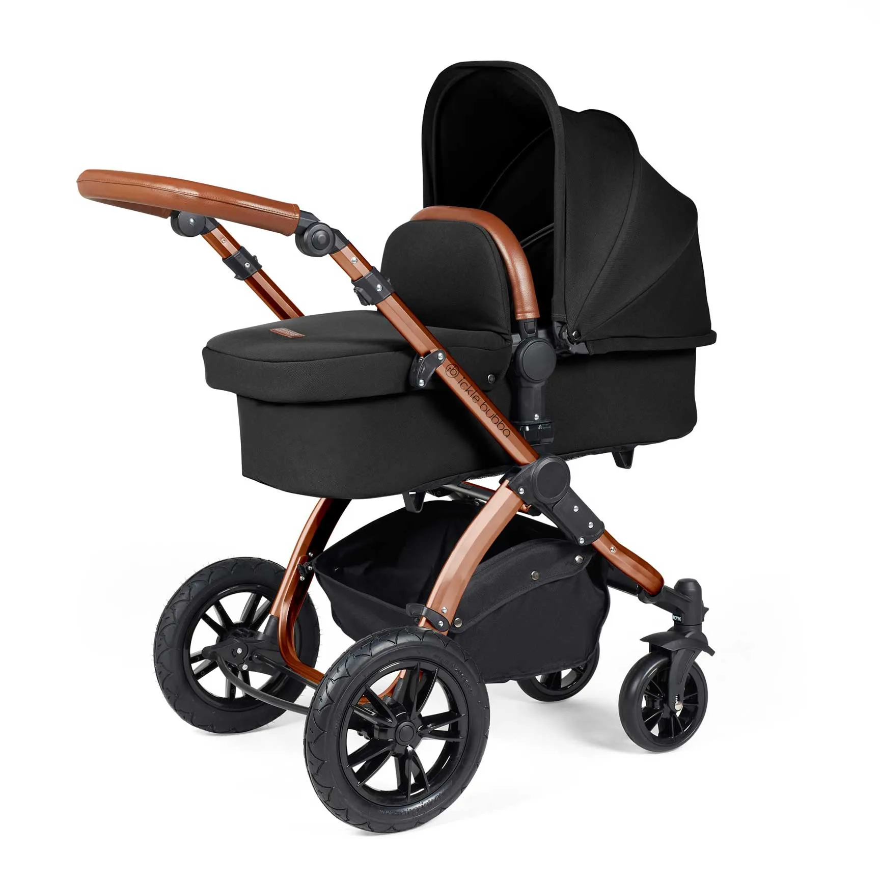 Ickle Bubba Stomp Luxe All-in-One Travel System with Isofix Base - Bronze/Midnight/Tan