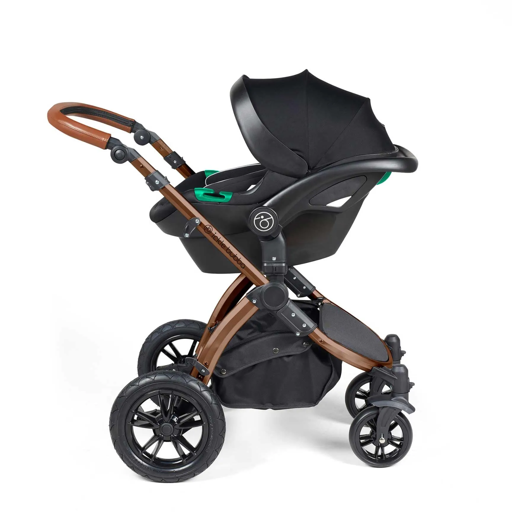 Ickle Bubba Stomp Luxe All-in-One Travel System with Isofix Base - Bronze/Midnight/Tan