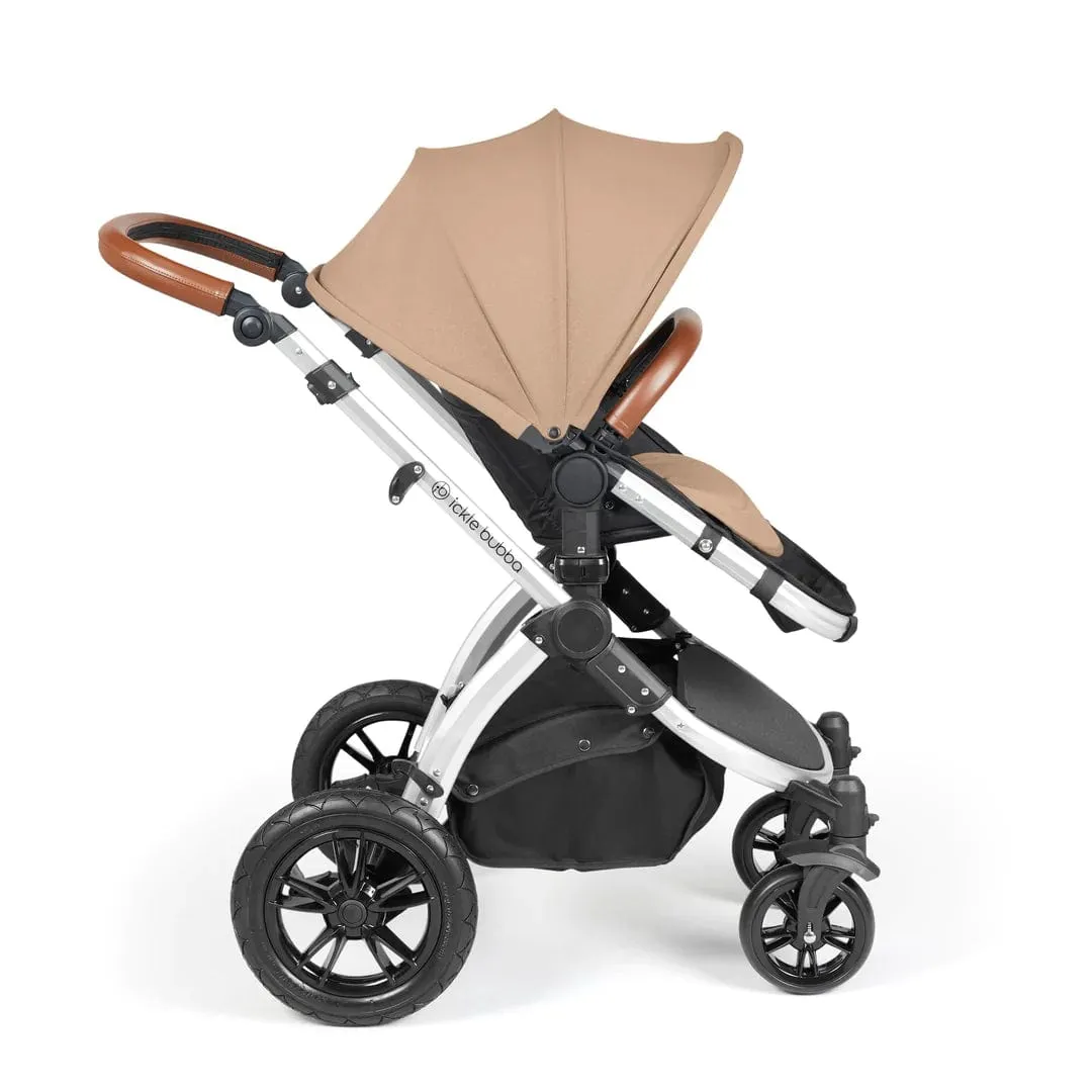 Ickle Bubba Stomp Luxe All-in-One Travel System with Isofix Base (Galaxy) - Silver/Desert/Tan