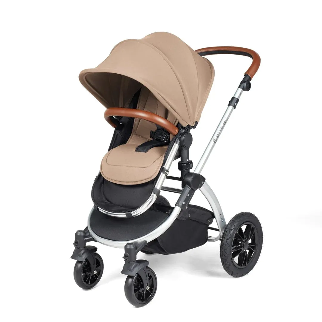 Ickle Bubba Stomp Luxe All-in-One Travel System with Isofix Base (Galaxy) - Silver/Desert/Tan