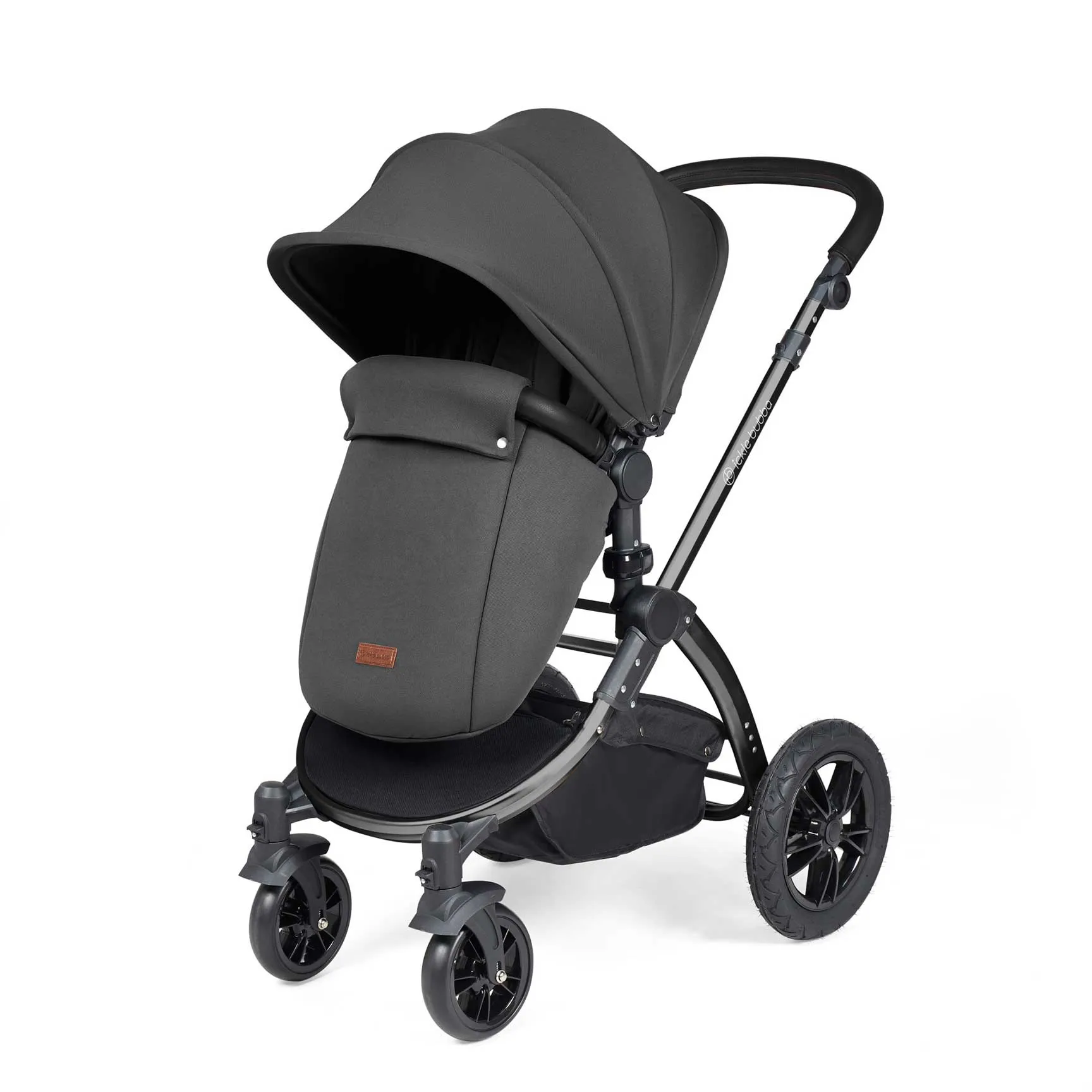 Ickle Bubba Stomp Luxe All-in-One Travel System with Isofix Base in Black/Charcoal Grey/Black