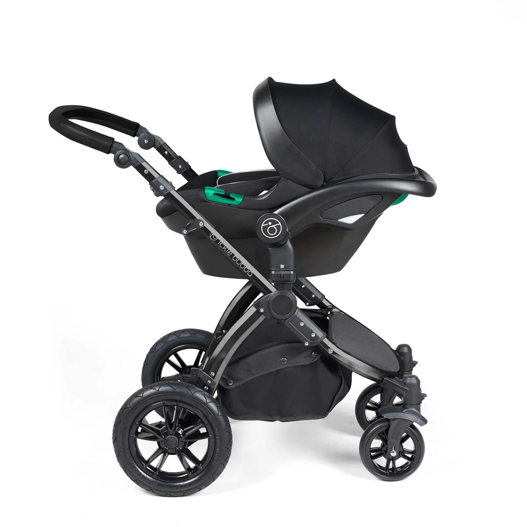 Ickle Bubba Stomp Luxe All-in-One Travel System with Isofix Base in Black/Desert/Black