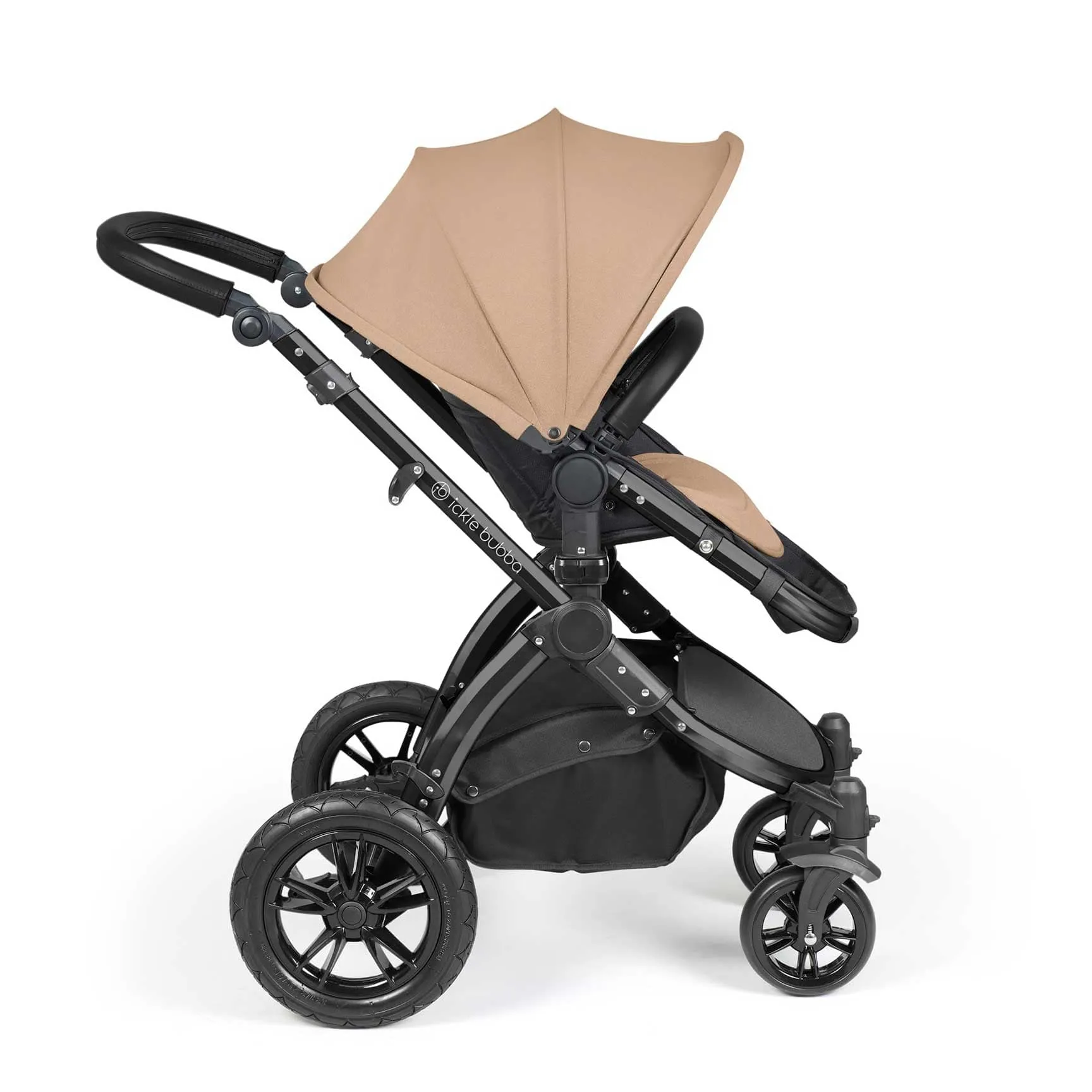 Ickle Bubba Stomp Luxe All-in-One Travel System with Isofix Base in Black/Desert/Black