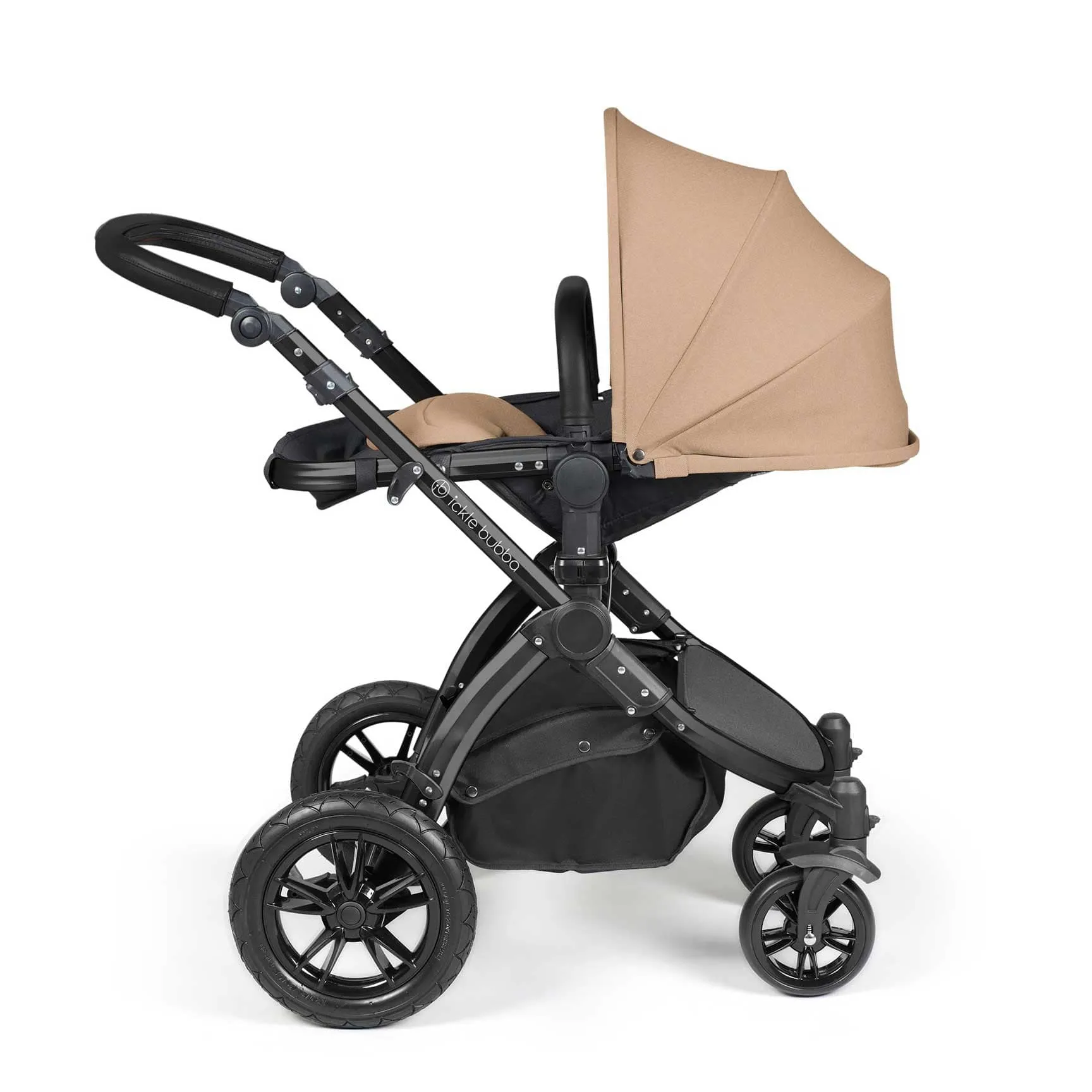 Ickle Bubba Stomp Luxe All-in-One Travel System with Isofix Base in Black/Desert/Black