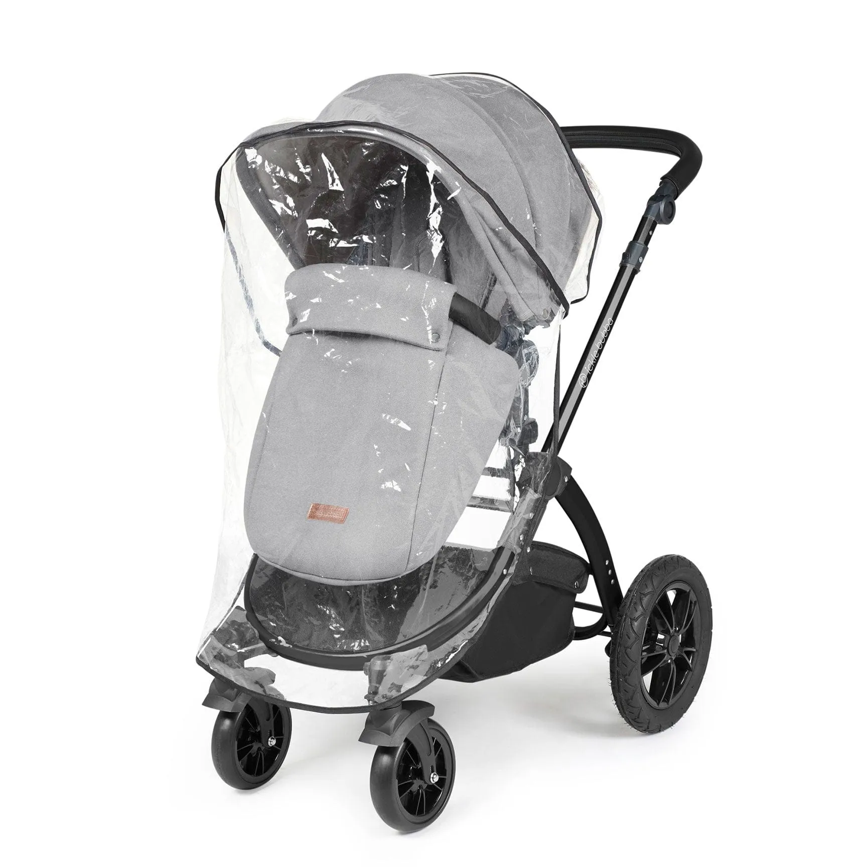 Ickle Bubba Stomp Luxe All-in-One Travel System with Isofix Base in Black/Pearl Grey/Black