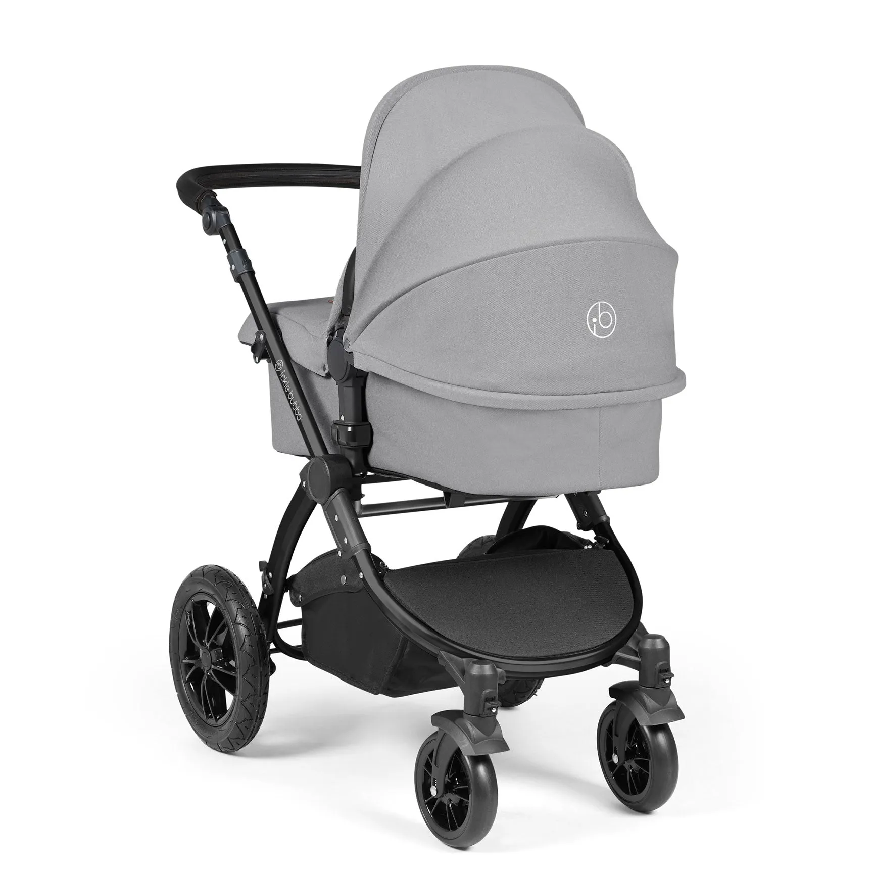 Ickle Bubba Stomp Luxe All-in-One Travel System with Isofix Base in Black/Pearl Grey/Black