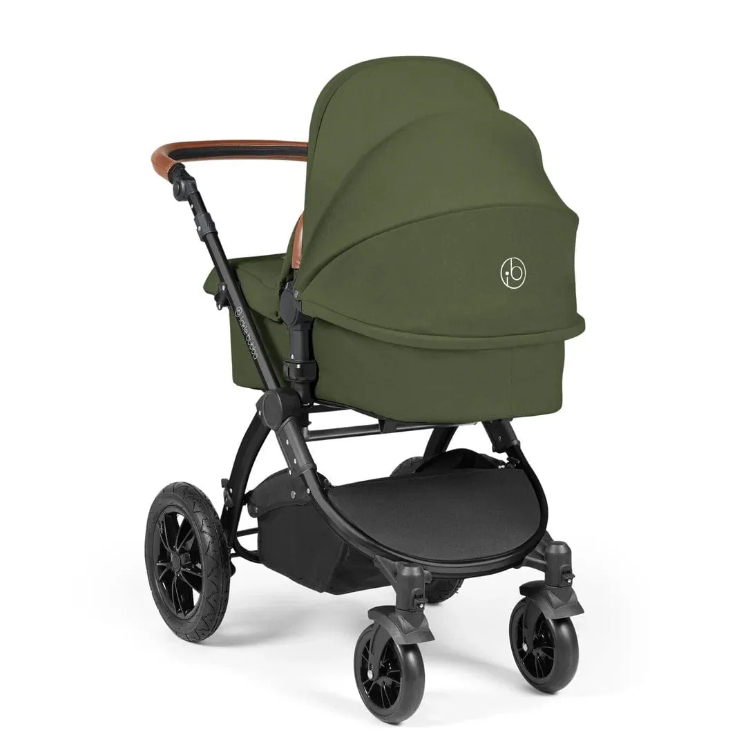 Ickle Bubba Stomp Luxe All-in-One Travel System with Isofix Base in Black/Woodland/Tan