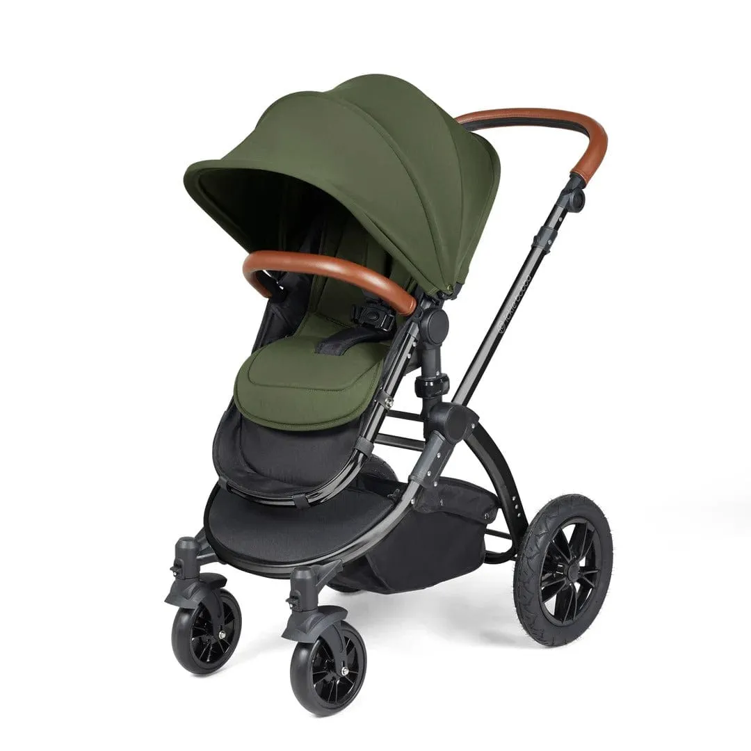 Ickle Bubba Stomp Luxe All-in-One Travel System with Isofix Base in Black/Woodland/Tan
