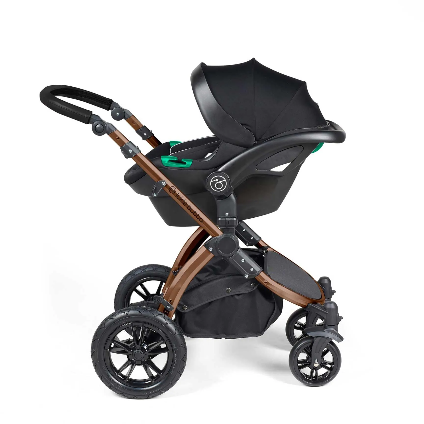 Ickle Bubba Stomp Luxe All-in-One Travel System with Isofix Base in Bronze/Midnight/Black