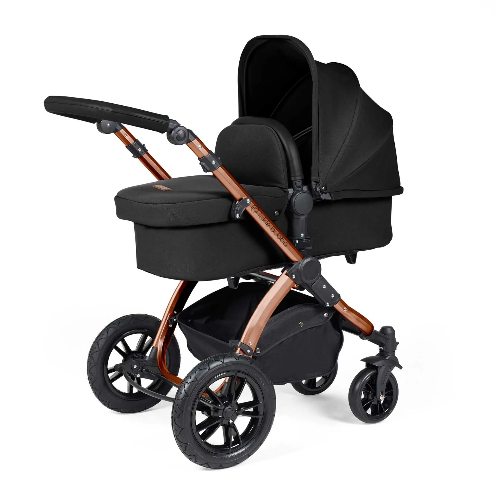 Ickle Bubba Stomp Luxe All-in-One Travel System with Isofix Base in Bronze/Midnight/Black